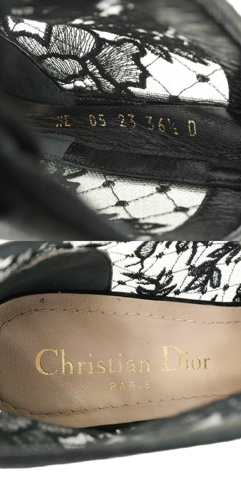 [Pre-loved] Dior boots Short Naughtily-D Noir (Black) Technical fabric/Cotton/Suede goatskin #36.5 Silver HW KDI952ROY_S900[LIKE NEW][Authentic]