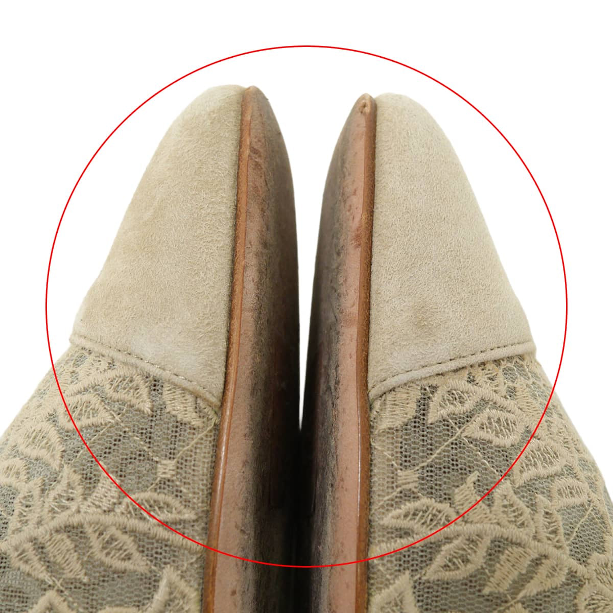 [Pre-loved] Dior boots Short Naughtily-D Beige Technical fabric/Cotton/Suede goatskin 36.5 Silver HW KDI850ROY[LIKE NEW][Authentic]