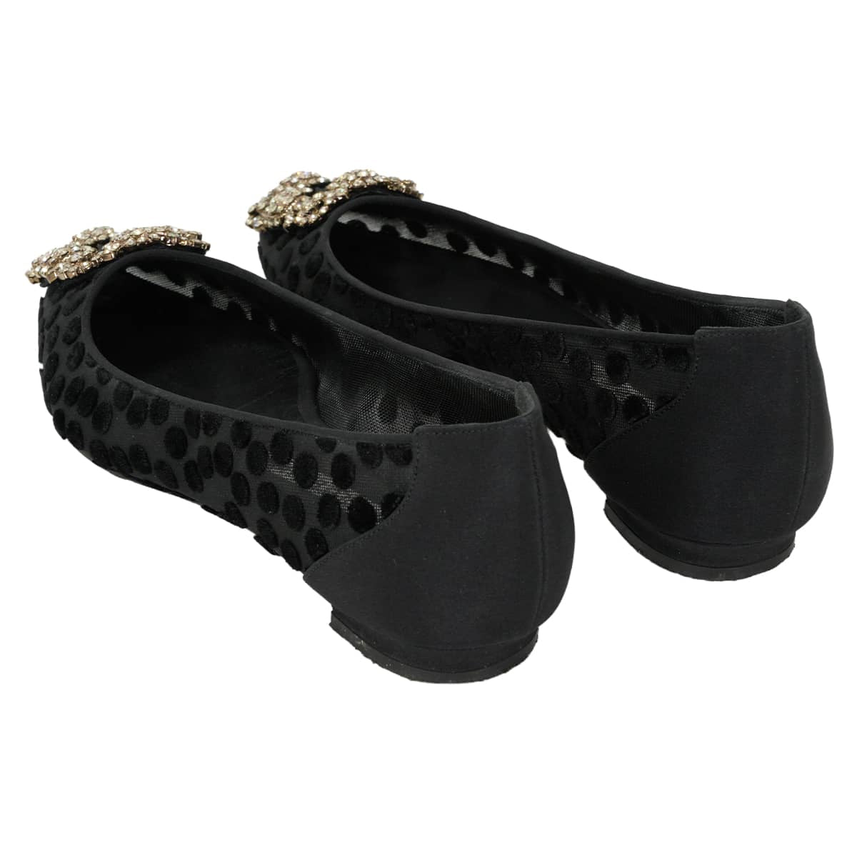 [Pre-loved] MANOLO BLAHNIK pumps Flat shoes Dot Hangisi Noir (Black) #36[LIKE NEW][Authentic]