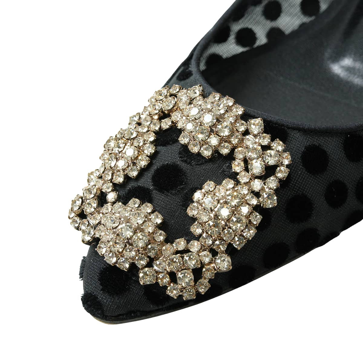 [Pre-loved] MANOLO BLAHNIK pumps Flat shoes Dot Hangisi Noir (Black) #36[LIKE NEW][Authentic]