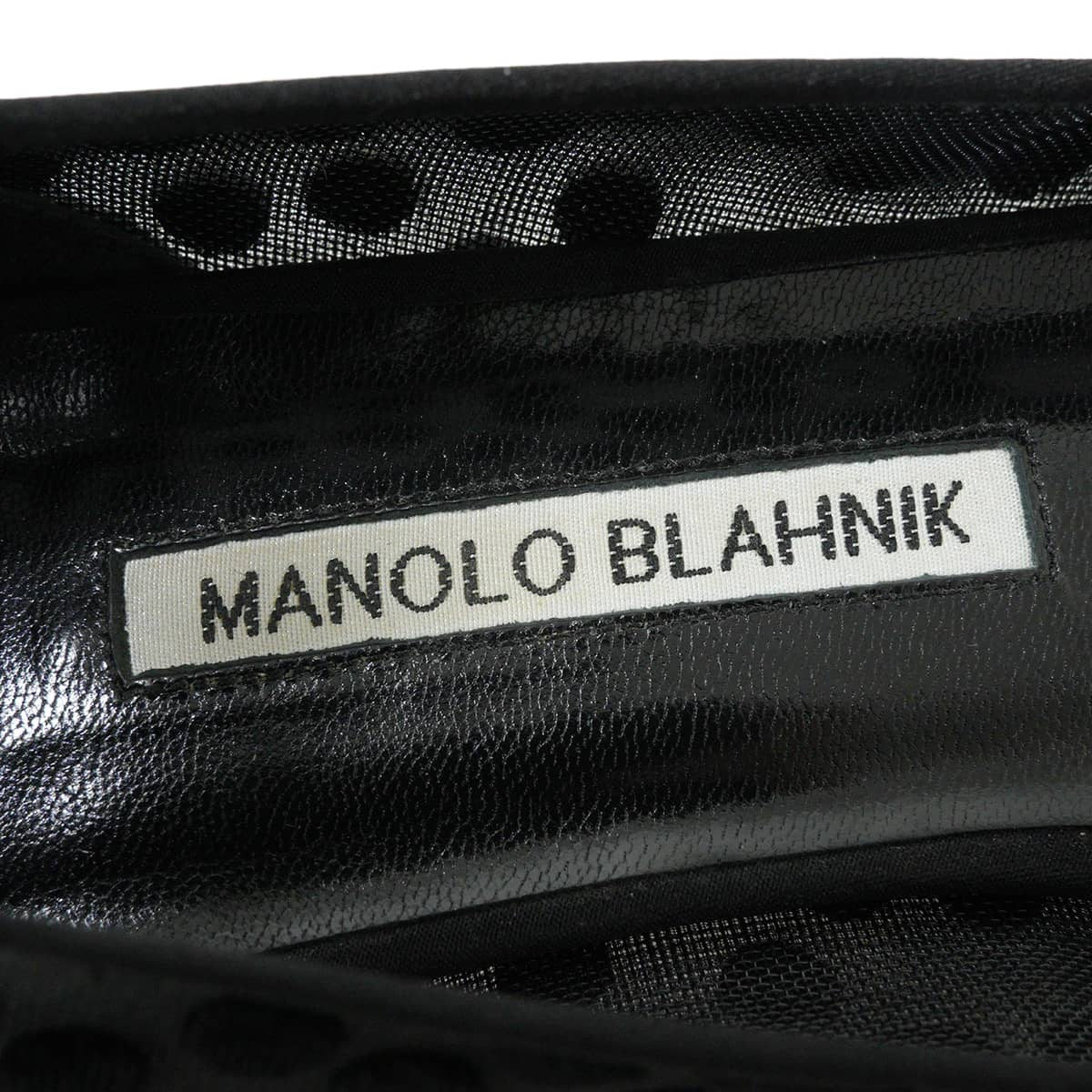 [Pre-loved] MANOLO BLAHNIK pumps Flat shoes Dot Hangisi Noir (Black) #36[LIKE NEW][Authentic]