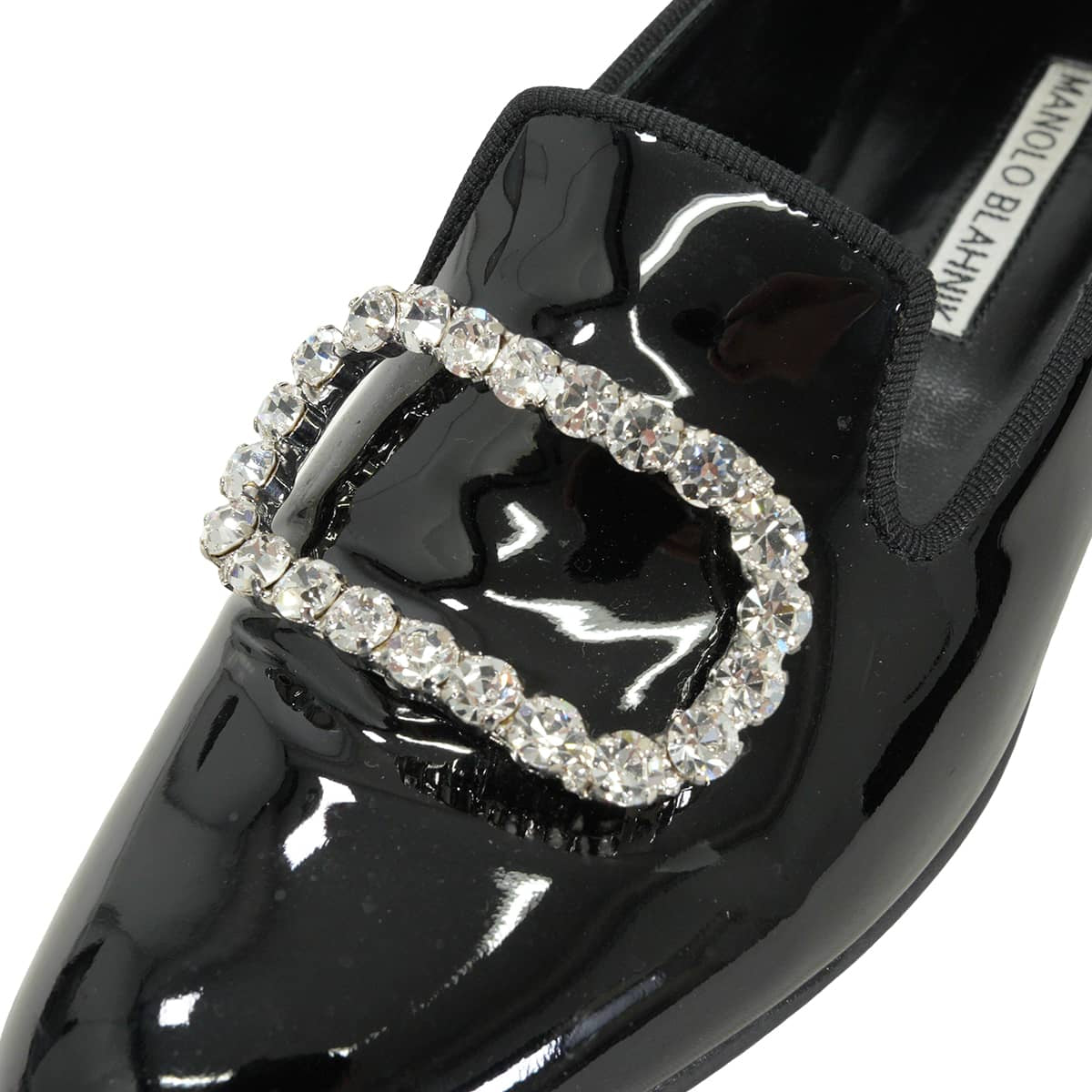 [Pre-loved] MANOLO BLAHNIK loafers Flat shoes PILA Noir (Black) Patent leather #36.5[USED SA][Authentic]