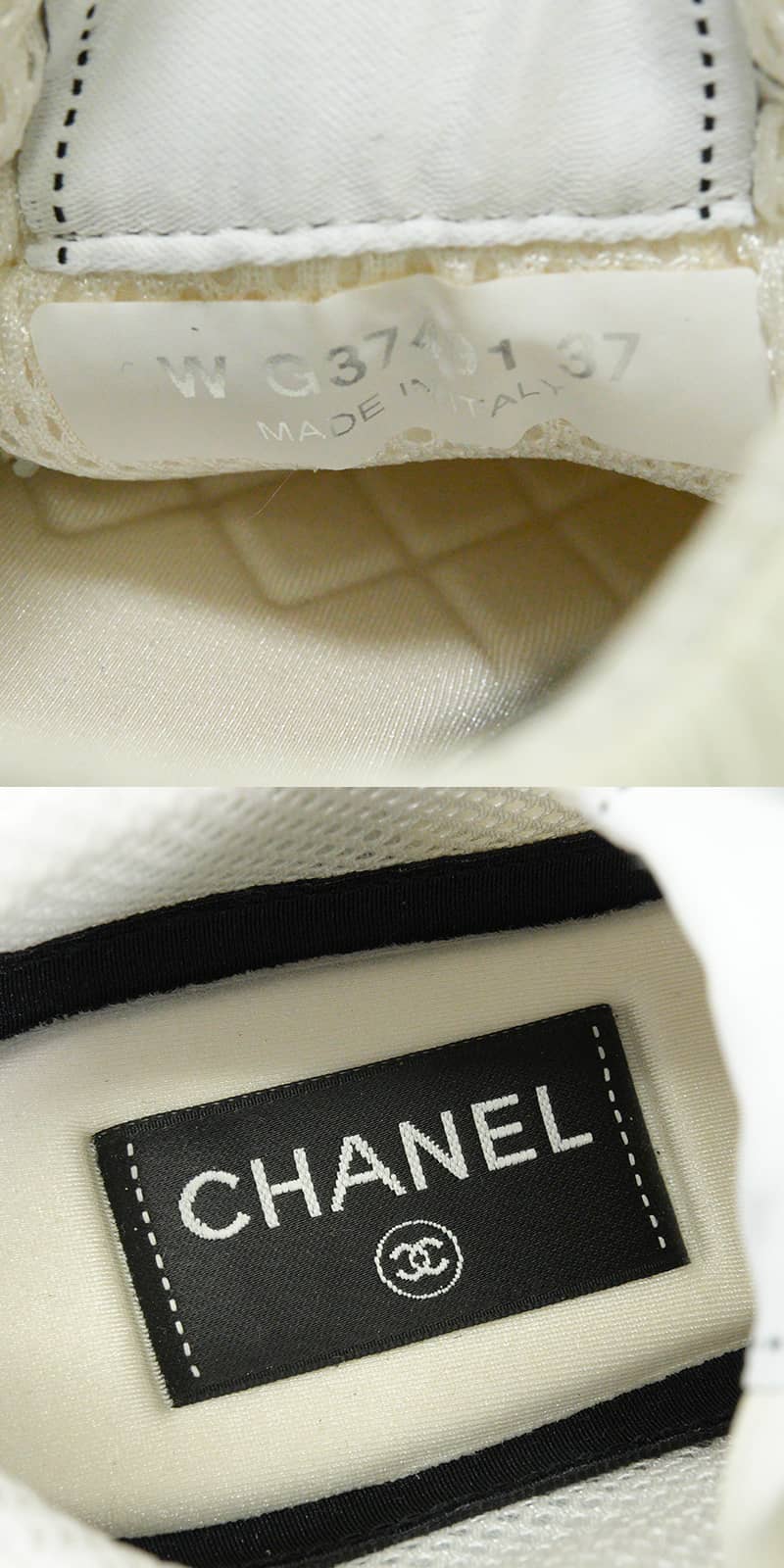2021SS CHANEL sneakers SPORT-FLYER Blanc (White)/Noir (Black) Mesh/Leather #37 G37491[EXCELLENT][Authentic]
