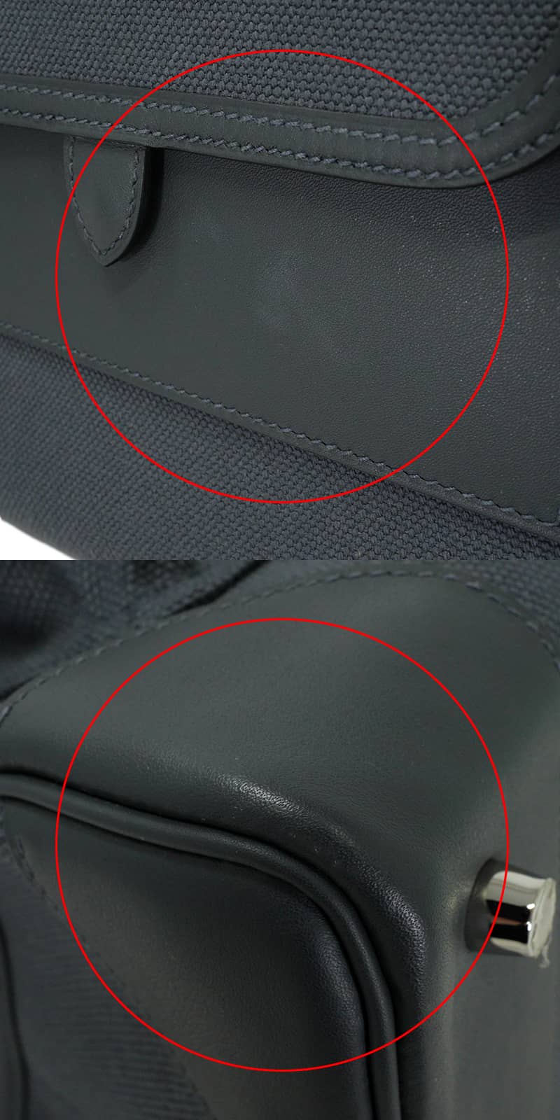 [Pre-loved] HERMES Handbag Birkin35 Cargo pocket Gris Misty Toile Goeland/Veau Swift Silver HW Stamp W[LIKE NEW][Authentic]