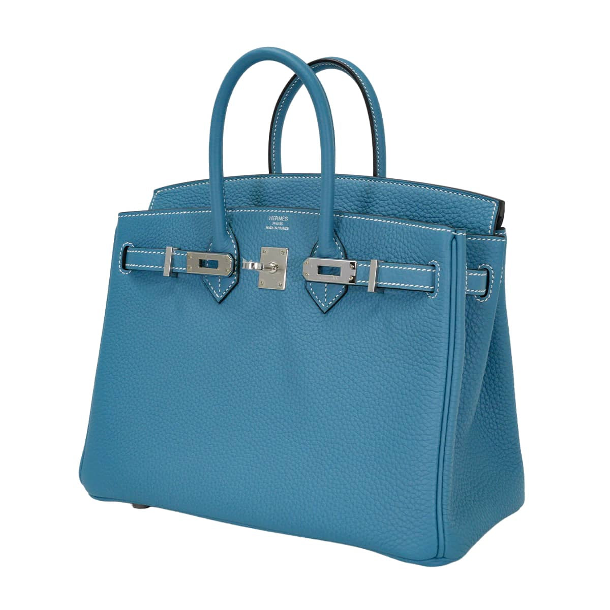 HERMES Handbag Birkin25 New Bleu Jean Veau Togo Silver HW Stamp K[EXCELLENT][Authentic]