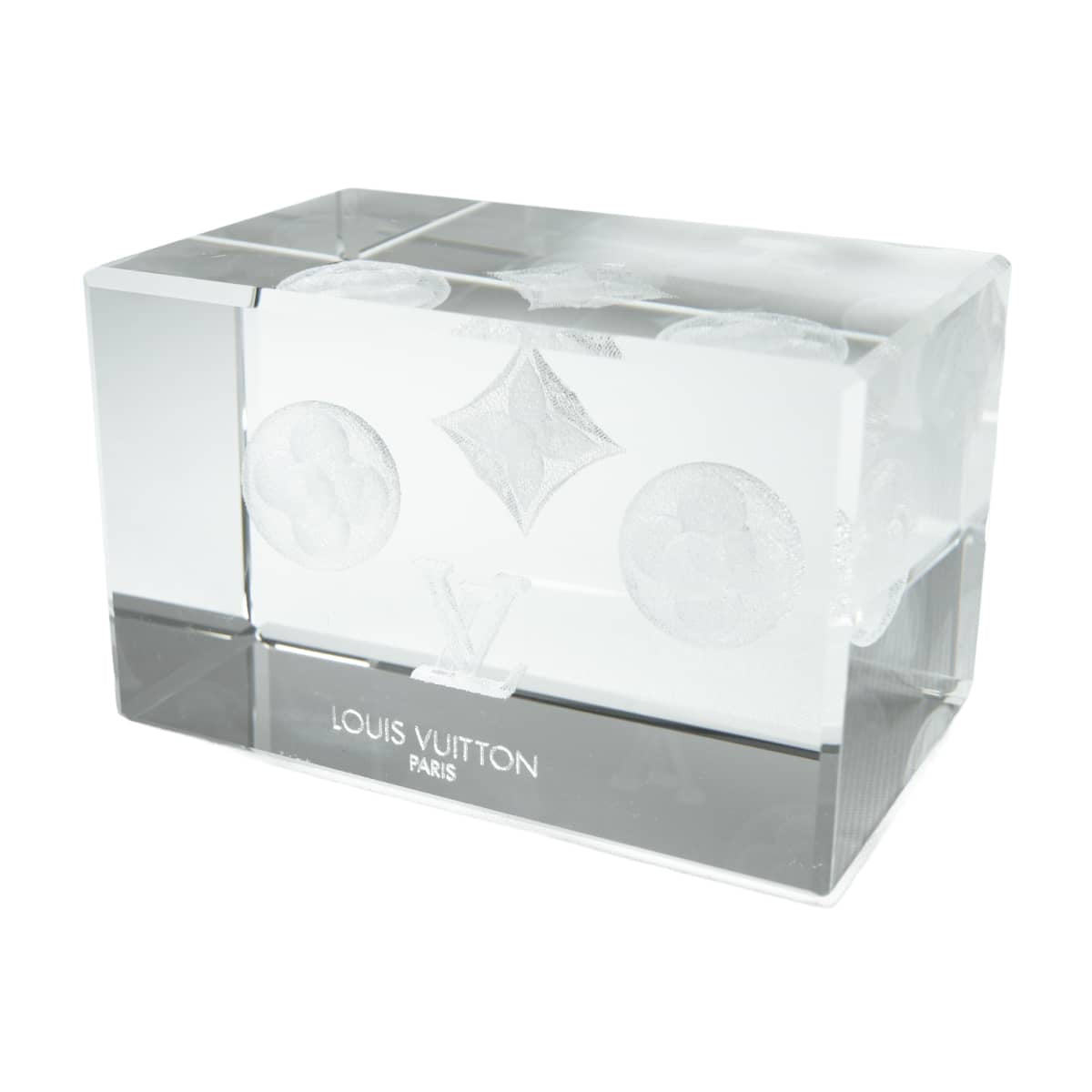 LOUIS VUITTON Paperweight 3D Monogram Flower VIP Novelty Not Specified crystal[EXCELLENT][Authentic]