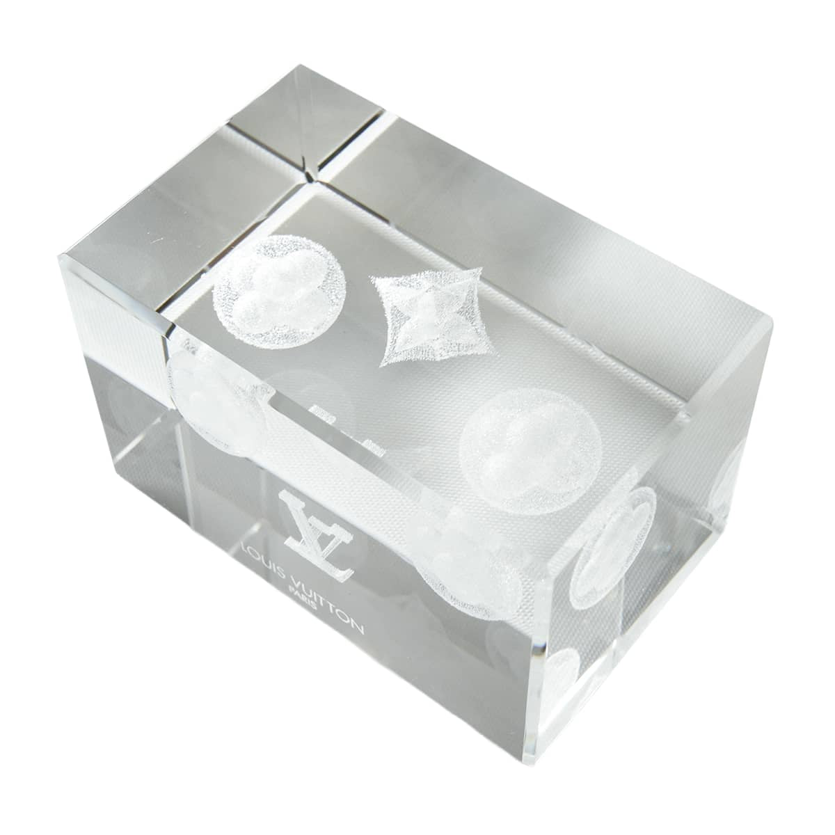 LOUIS VUITTON Paperweight 3D Monogram Flower VIP Novelty Not Specified crystal[EXCELLENT][Authentic]