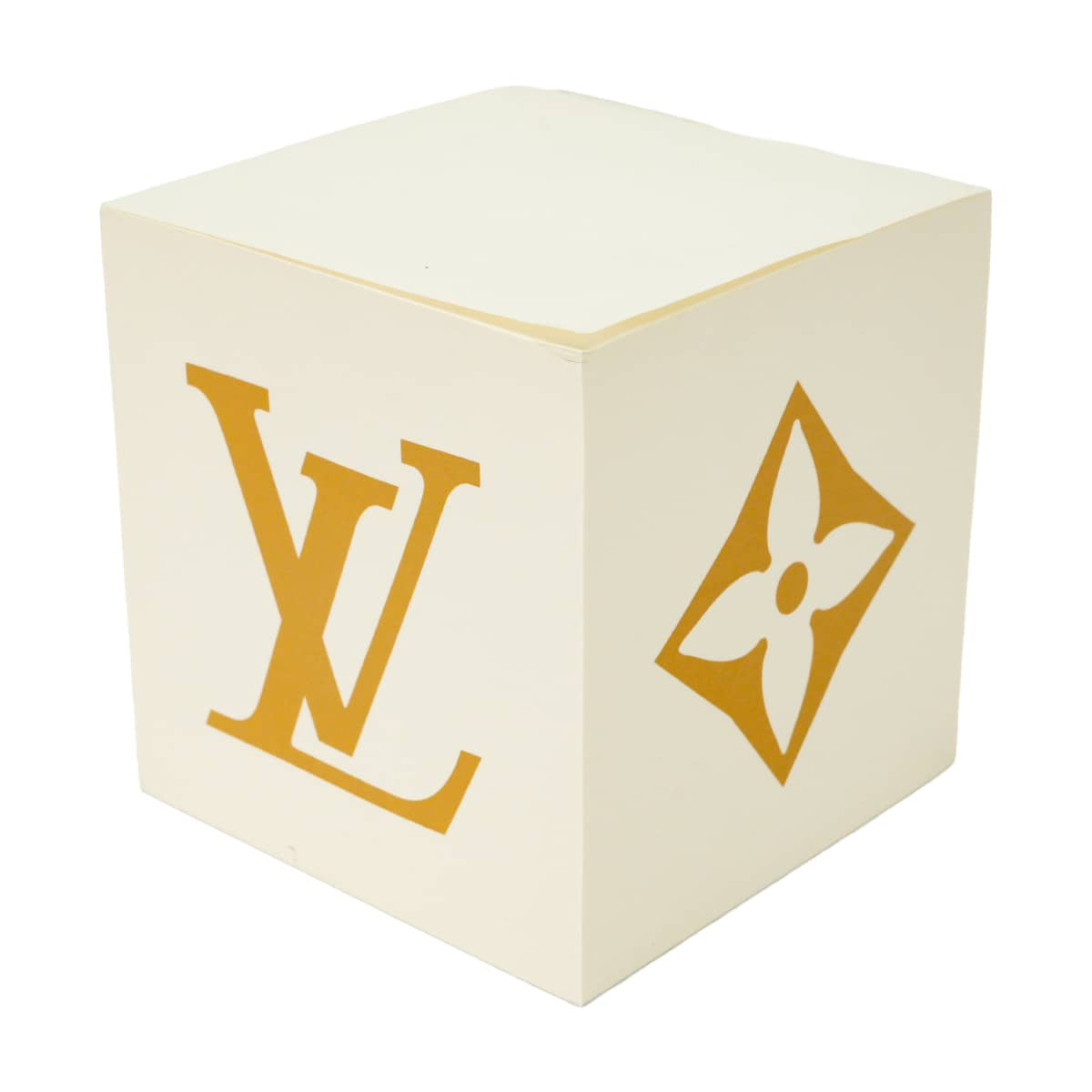 LOUIS VUITTON Block Notepad Monogram Flower & LV Logo VIP Novelty Blanc (White) Paper[EXCELLENT][Authentic]