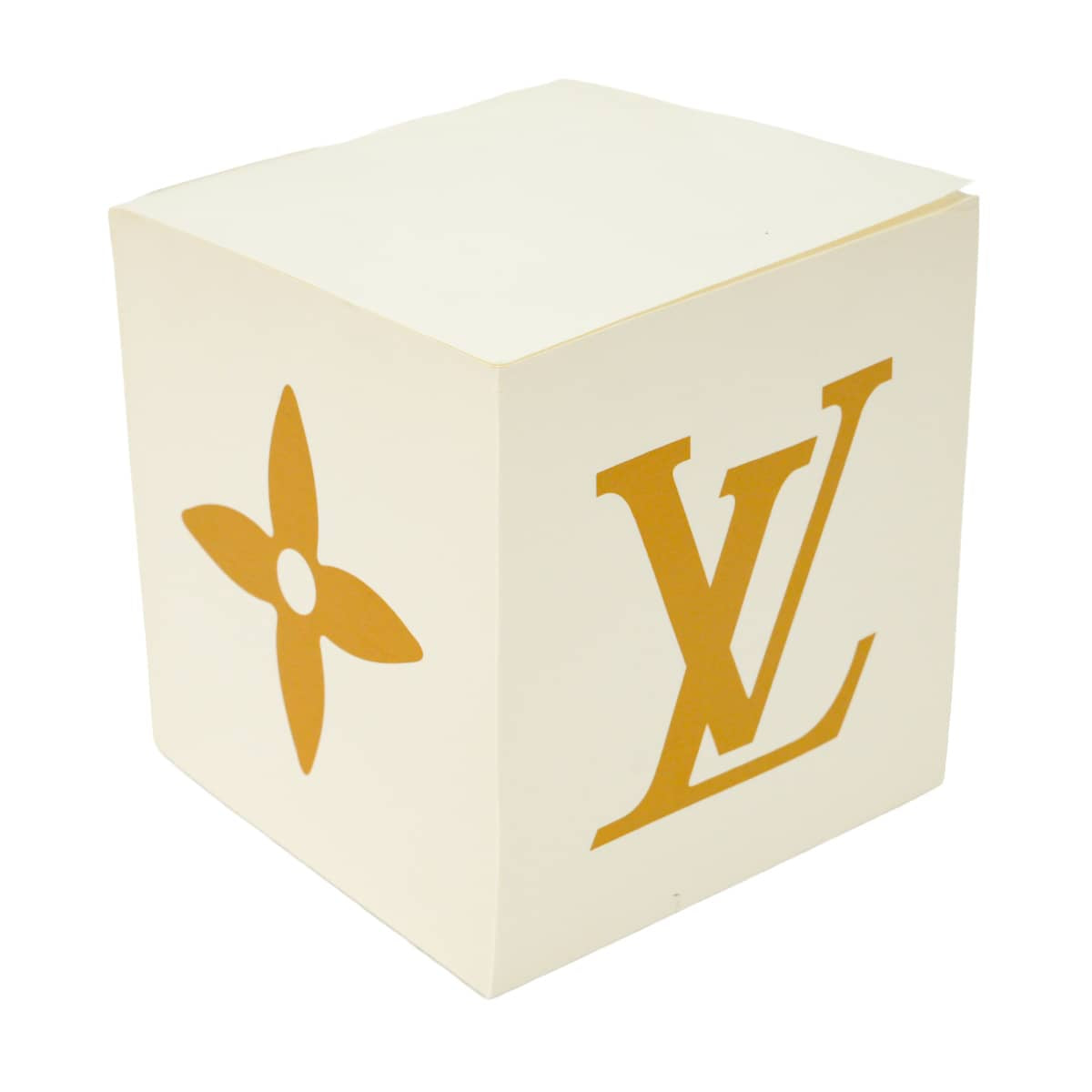 LOUIS VUITTON Block Notepad Monogram Flower & LV Logo VIP Novelty Blanc (White) Paper[EXCELLENT][Authentic]