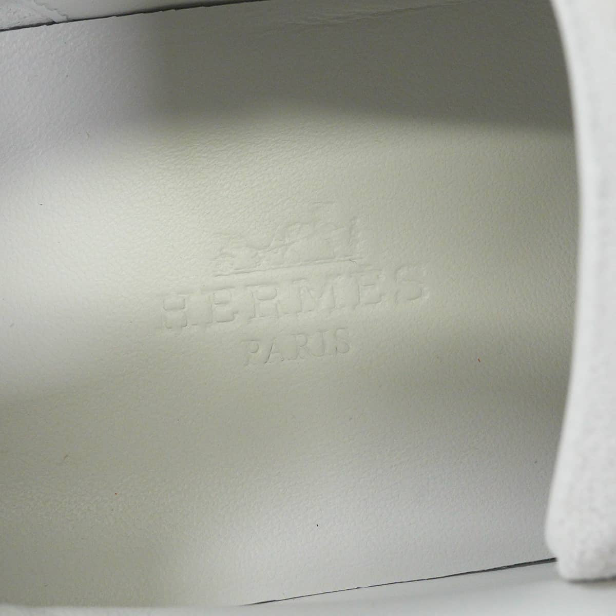 HERMES sneakers Bouncing Blanc (White)/Noir (Black) Calf/Chevre Velours #37[EXCELLENT][Authentic]