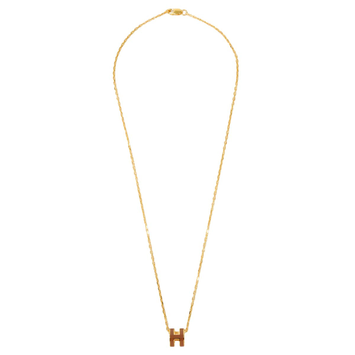 HERMES necklace Mini Pop H PendantNew Gold Gold plated/Lacquer[BRAND NEW][Authentic]