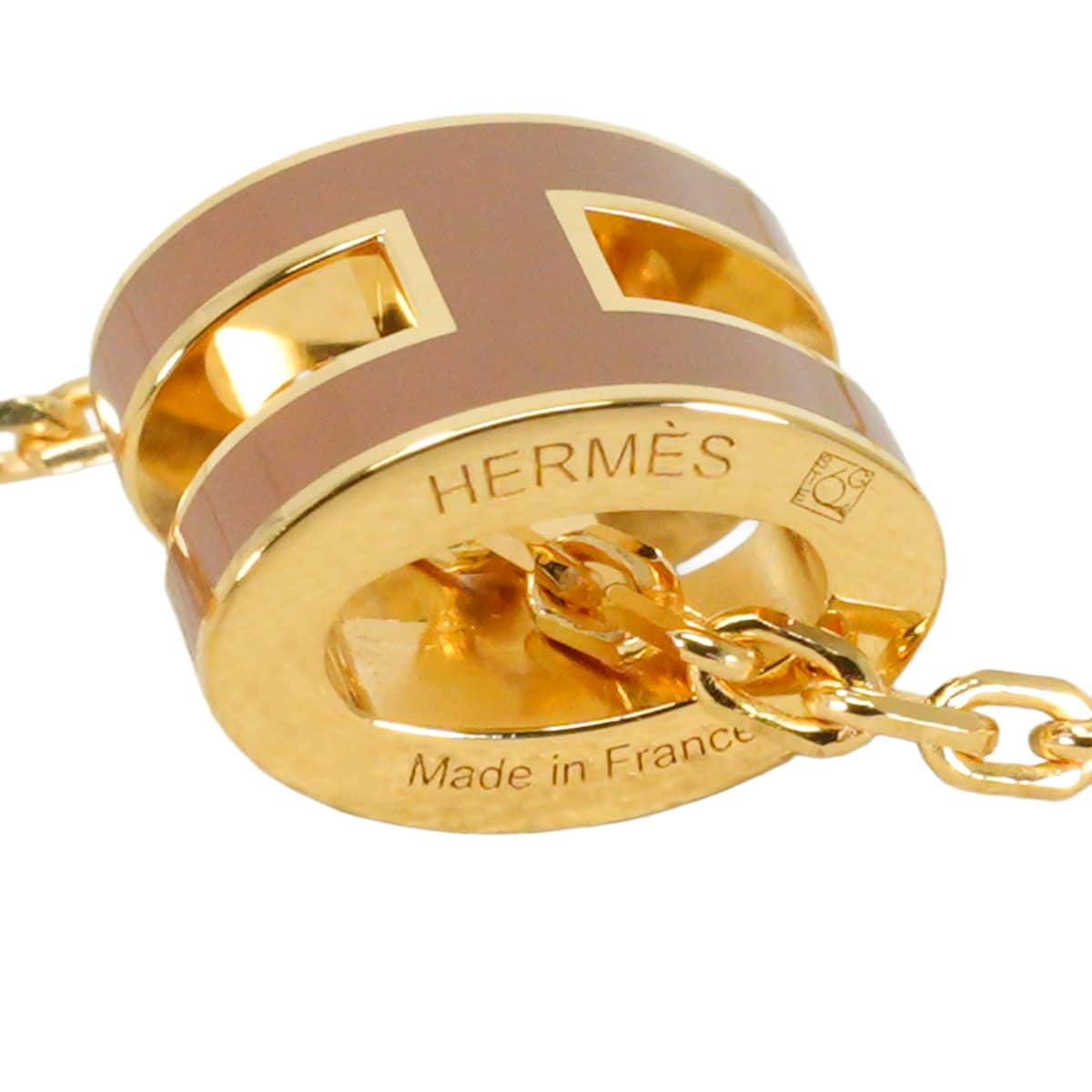 HERMES necklace Mini Pop H PendantNew Gold Gold plated/Lacquer[BRAND NEW][Authentic]