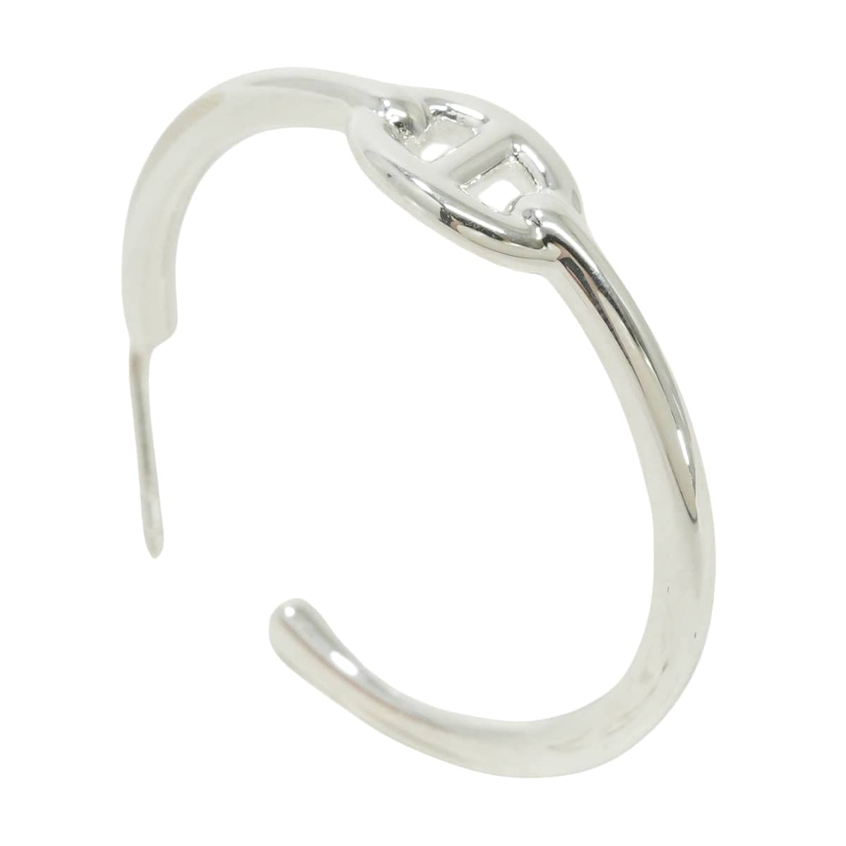 HERMES pierced earring Creole Hoop Chaine d'Ancre Enchaîne PM Silver Silver925 (SV925 Ag925)[EXCELLENT][Authentic]