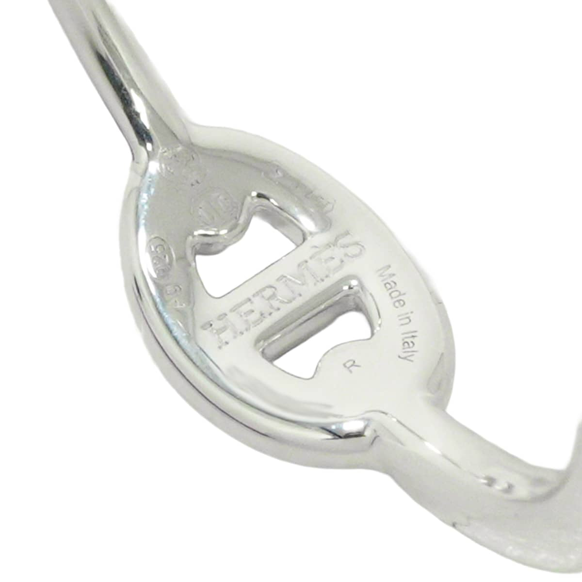 HERMES pierced earring Creole Hoop Chaine d'Ancre Enchaîne PM Silver Silver925 (SV925 Ag925)[EXCELLENT][Authentic]