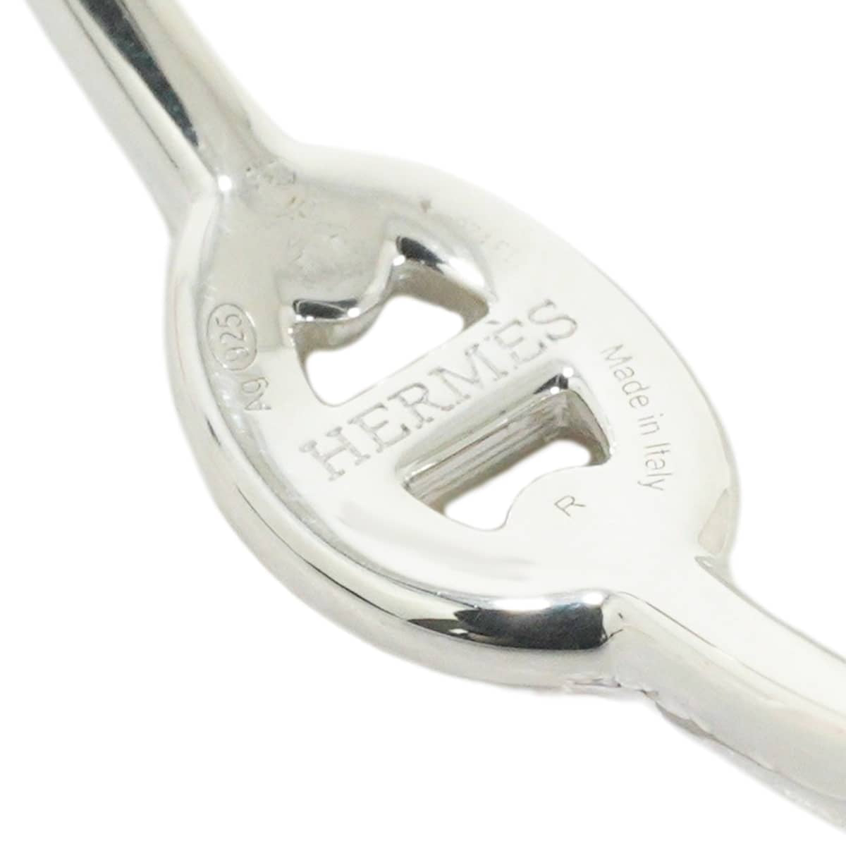 HERMES pierced earring Creole Hoop Chaine d'Ancre Enchaîne GM Silver Silver925 (SV925 Ag925)[EXCELLENT][Authentic]