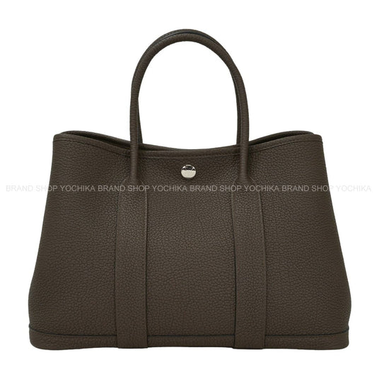 HERMES tote bag Garden Party 30 TPM All Leather Vert Loden Veau Negonda Silver HW Stamp G[BRAND NEW][Authentic]