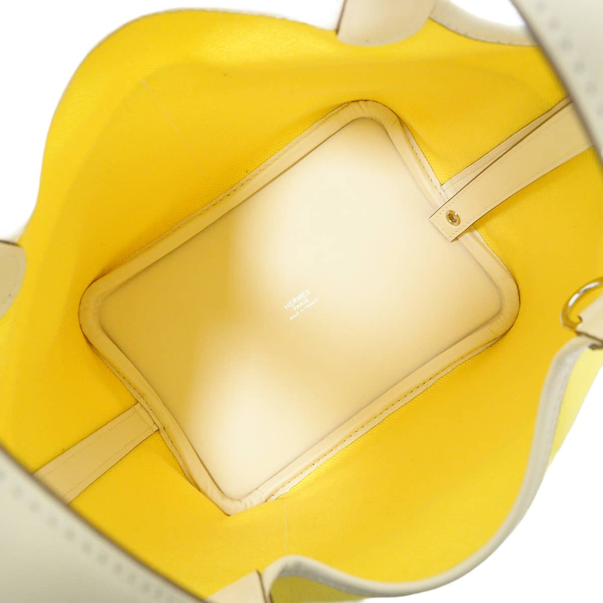HERMES Handbag Picotin Lock 18 PM Cargo pockets Jaune Citron/Nata Toile Goeland/Veau Swift Silver HW Stamp U[EXCELLENT][Authentic]
