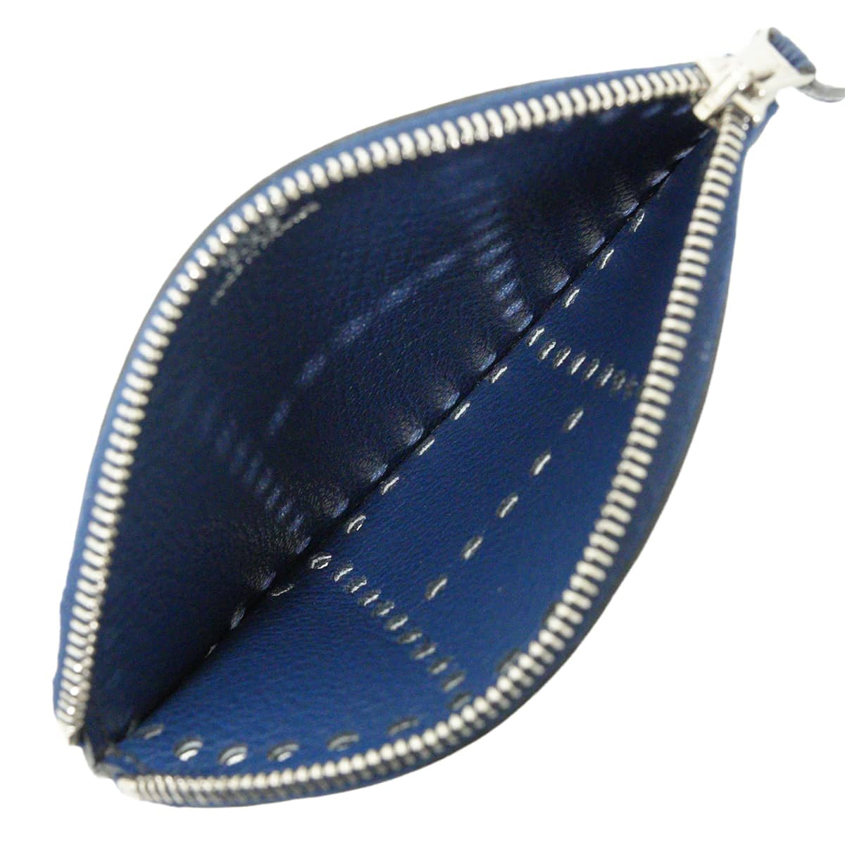 HERMES change purse Evelyne Coin purse Bleu de Malte Chevre Mysore Silver HW Stamp □O[EXCELLENT][Authentic]
