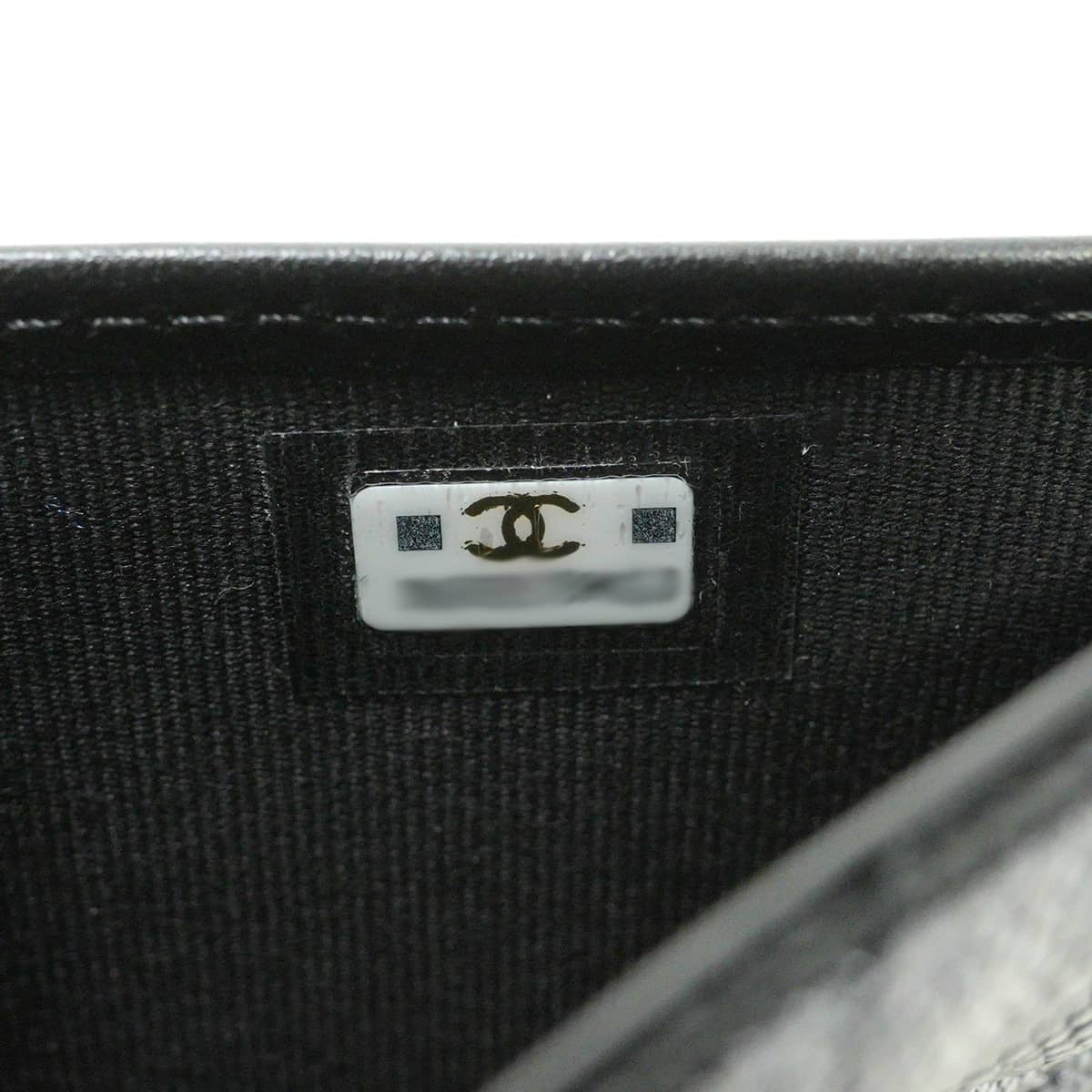 2023 Limited Cruise CHANEL Tri-fold wallet compact small flap playing cards heart Noir (Black) Graind Calf(Caviarskin) Gold HW AP3080[EXCELLENT][Authentic]