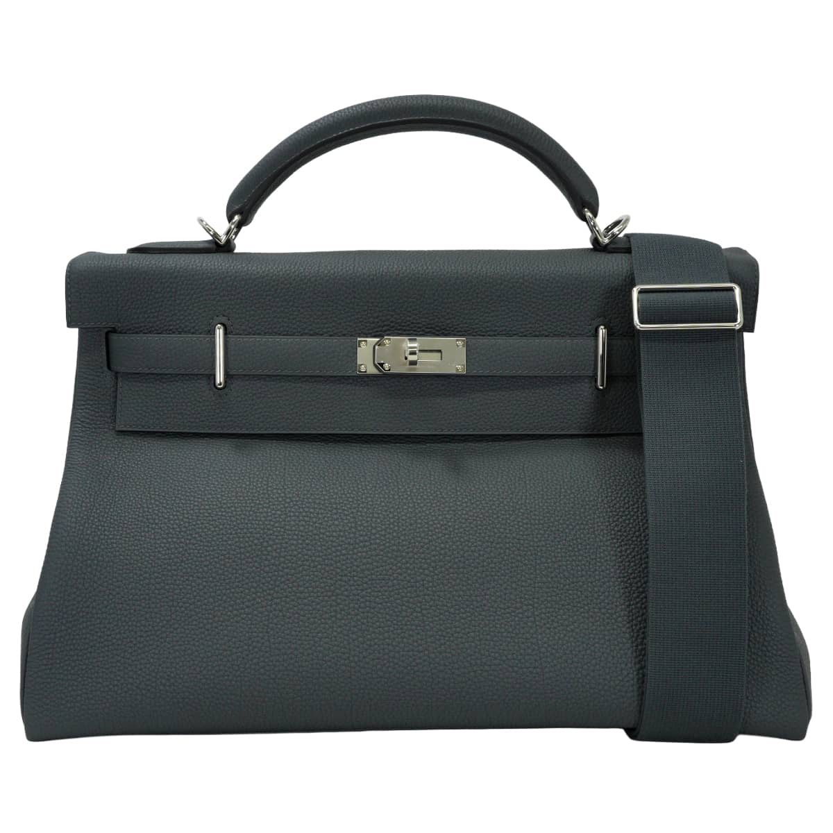 HERMES Shoulder bag Maxi Kelly 42 Gris Misty Veau Togo Silver HW Stamp W[EXCELLENT][Authentic]