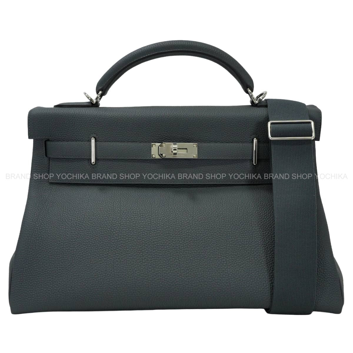HERMES Shoulder bag Maxi Kelly 42 Gris Misty Veau Togo Silver HW Stamp W[EXCELLENT][Authentic]