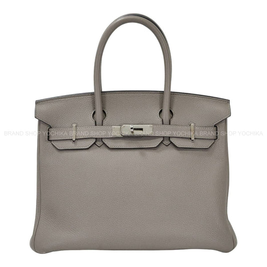 [Pre-loved] HERMES Handbag Birkin30 Gris Asphalte Veau Togo Silver HW Stamp C[USED A][Authentic]