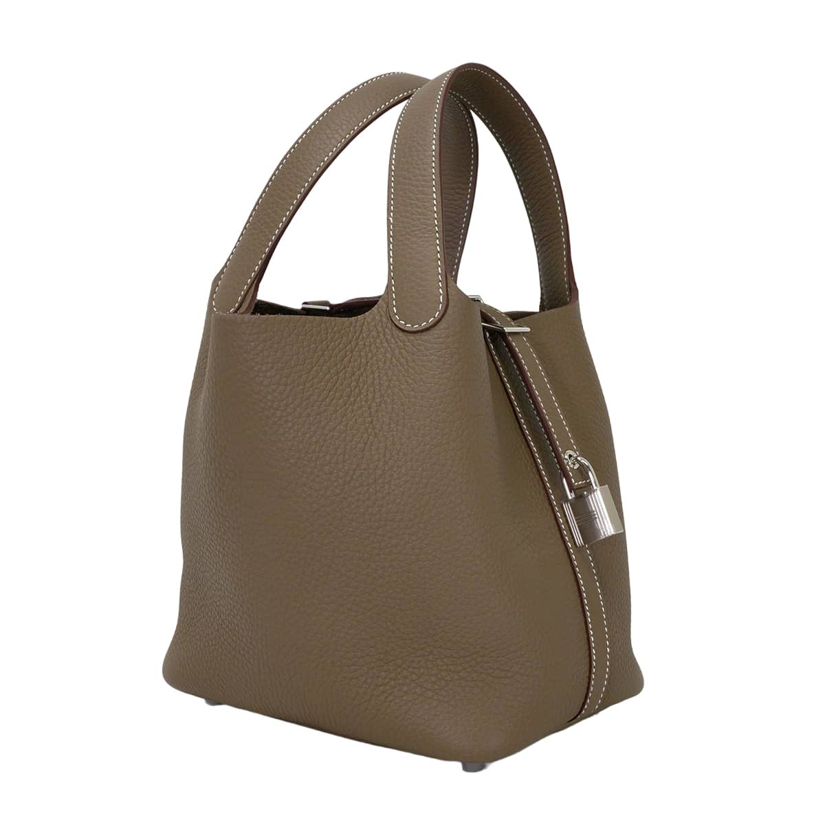 HERMES Handbag Picotin Lock 18 PM Etoupe Taurillon Clemence Silver HW Stamp G[BRAND NEW][Authentic]
