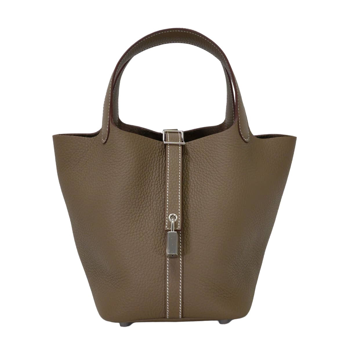 HERMES Handbag Picotin Lock 18 PM Etoupe Taurillon Clemence Silver HW Stamp G[BRAND NEW][Authentic]