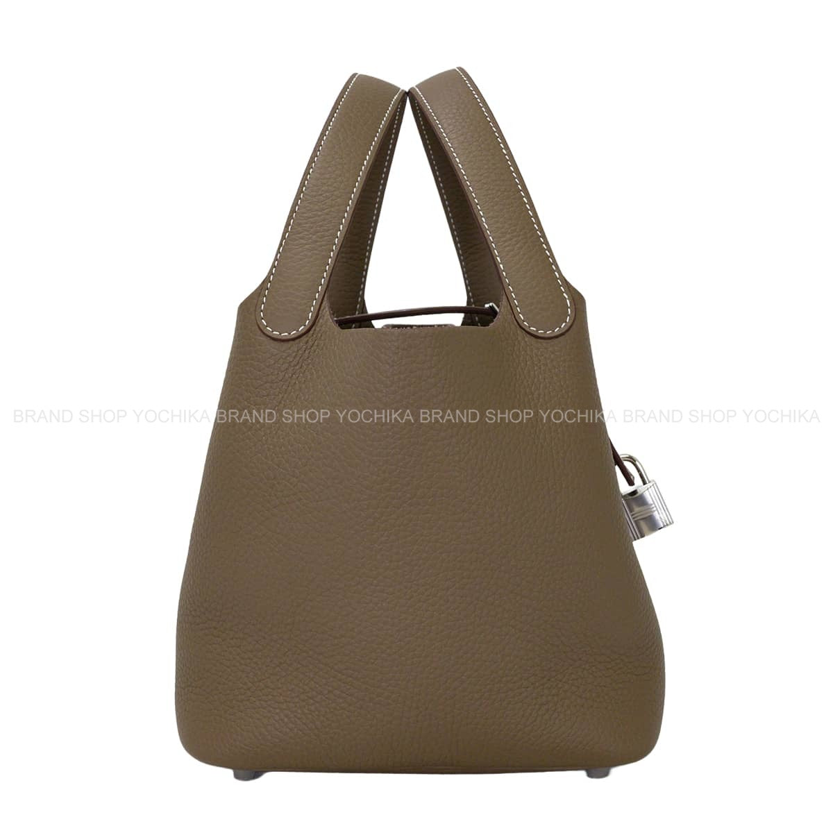 HERMES Handbag Picotin Lock 18 PM Etoupe Taurillon Clemence Silver HW Stamp G[BRAND NEW][Authentic]