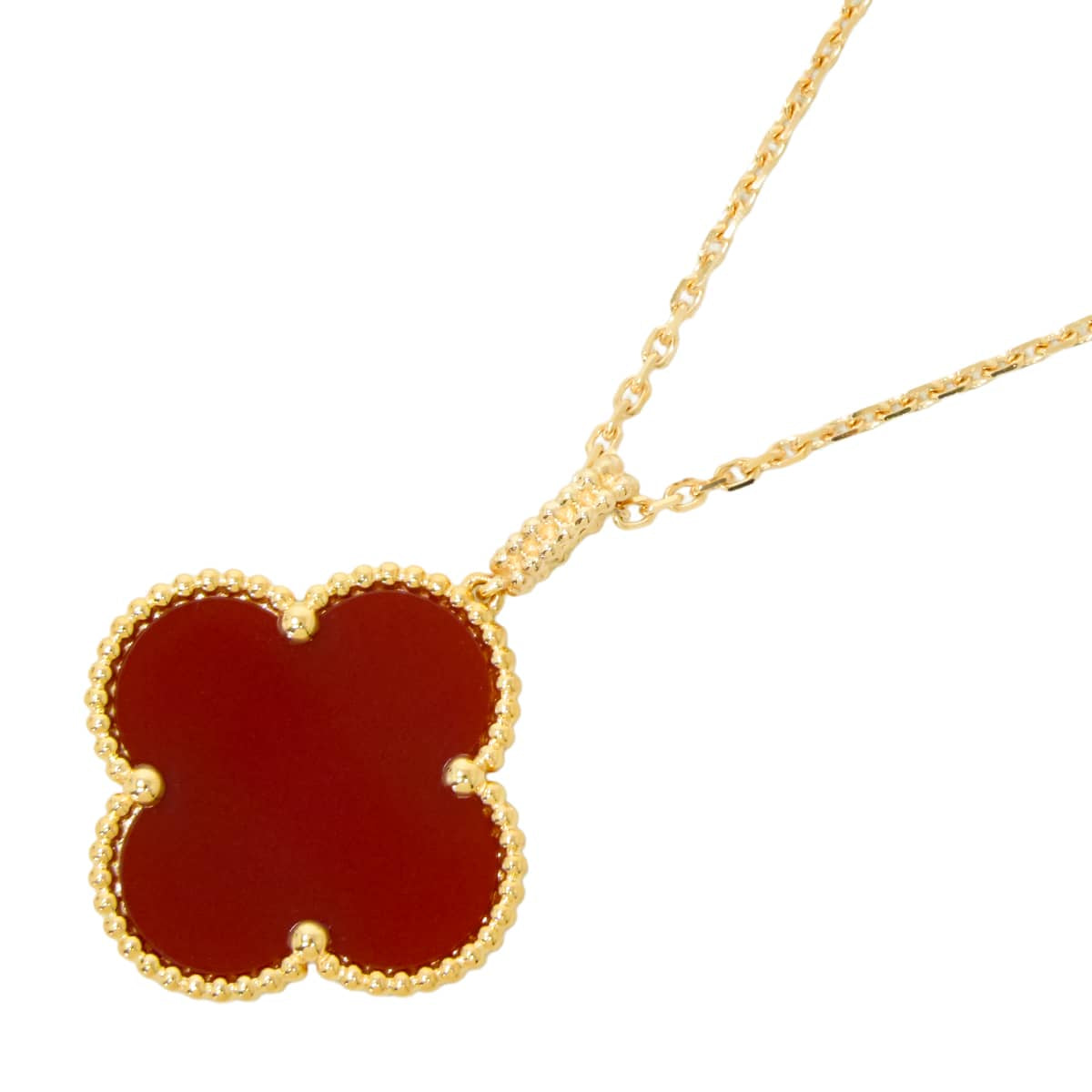 [Pre-loved] Van Cleef & Arpels necklace Magic Alhambra Long 1 Motif Red K18YG/Carnelian VCARO49N00[LIKE NEW][Authentic]