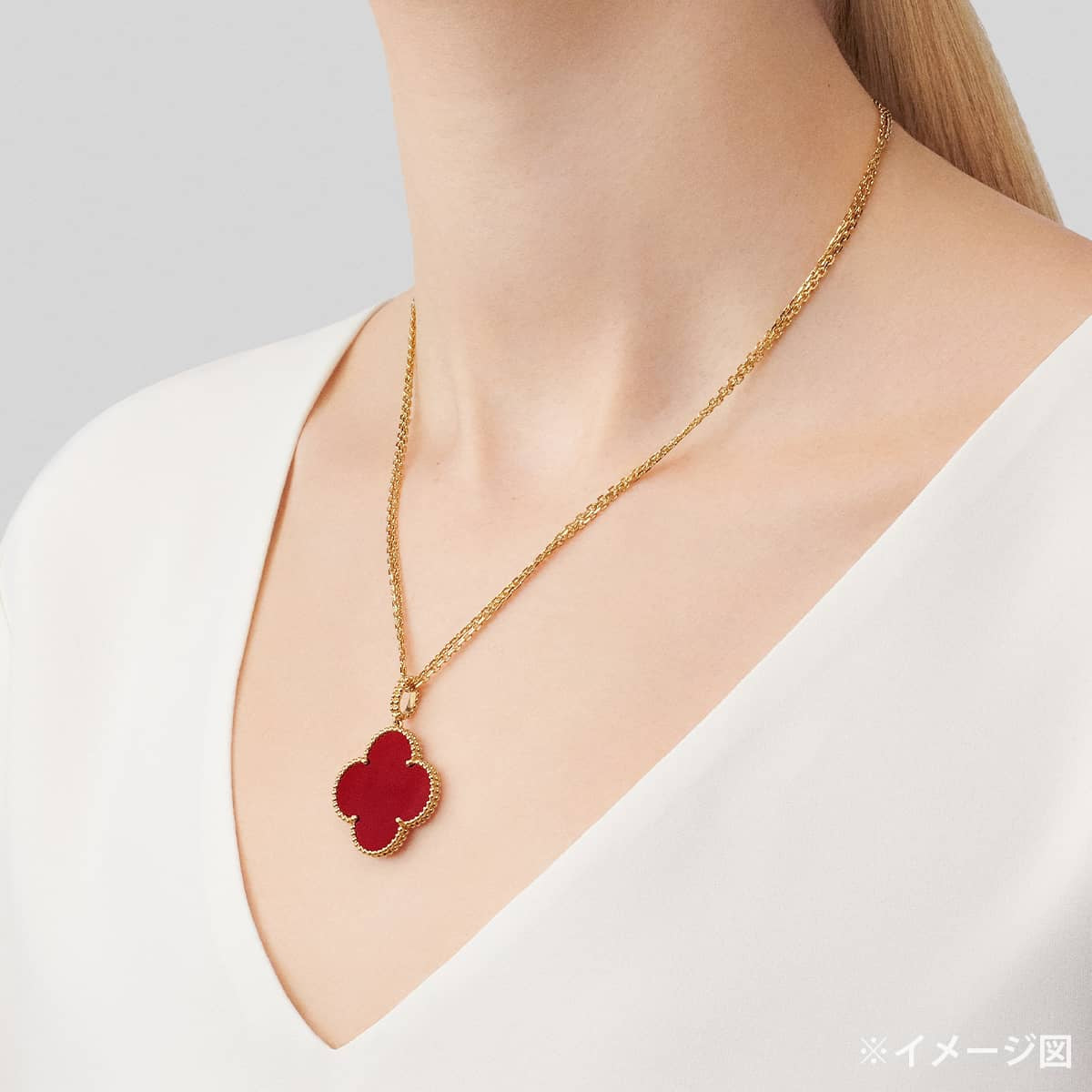 [Pre-loved] Van Cleef & Arpels necklace Magic Alhambra Long 1 Motif Red K18YG/Carnelian VCARO49N00[LIKE NEW][Authentic]