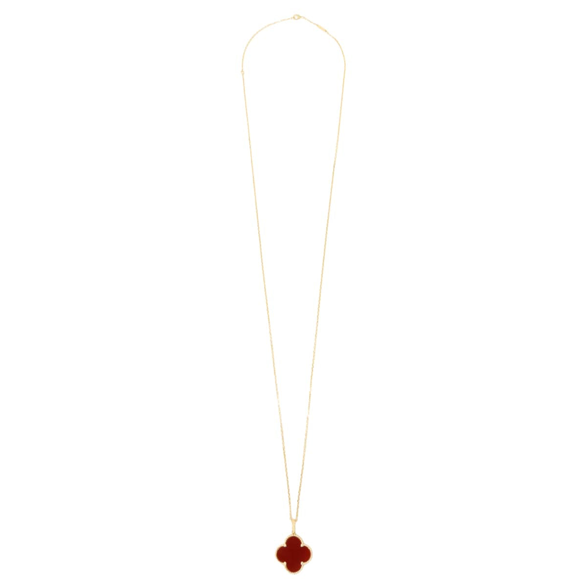[Pre-loved] Van Cleef & Arpels necklace Magic Alhambra Long 1 Motif Red K18YG/Carnelian VCARO49N00[LIKE NEW][Authentic]