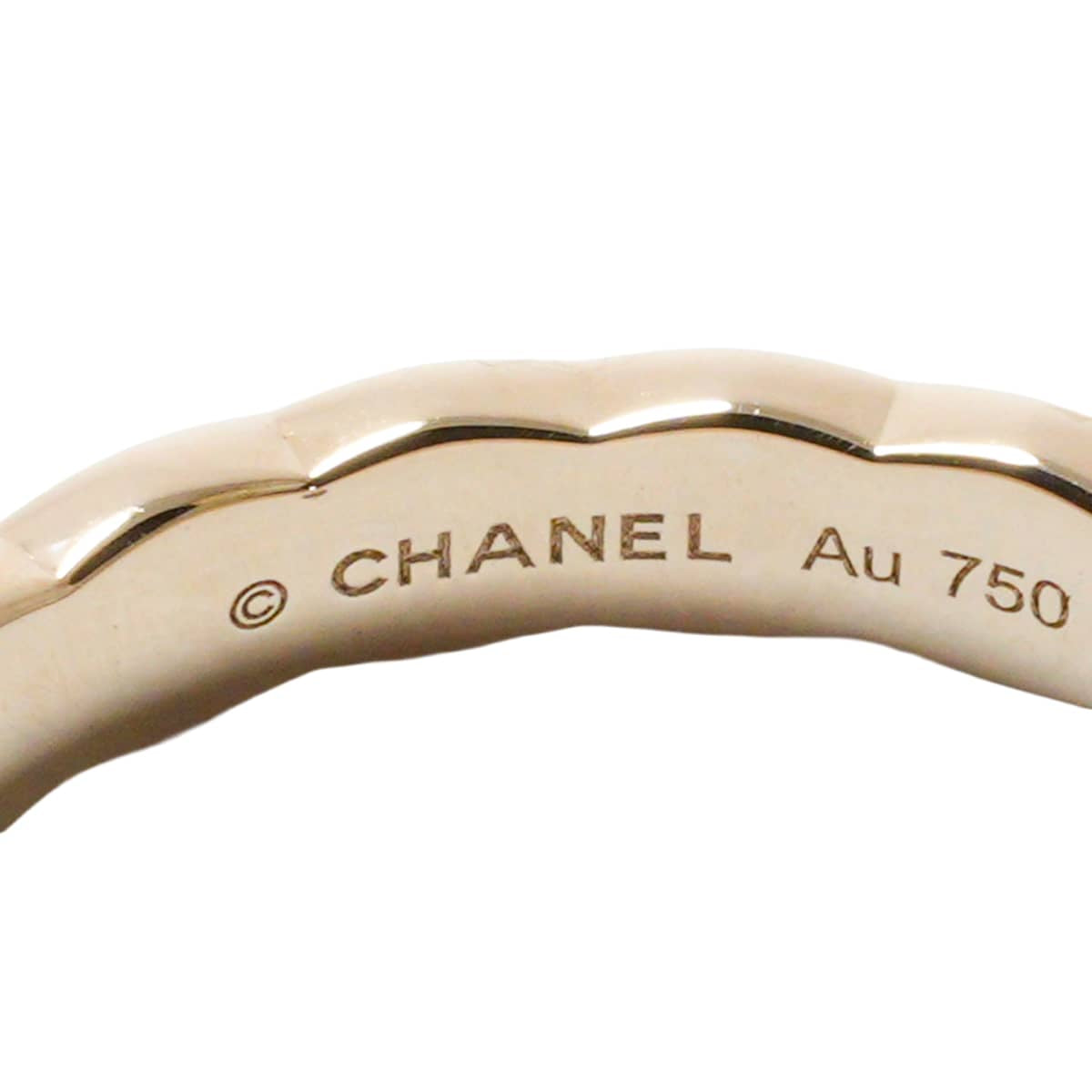 CHANEL ring COCO CRUSH Mini ModelBeige Gold K18BG #55 J11785[EXCELLENT][Authentic]