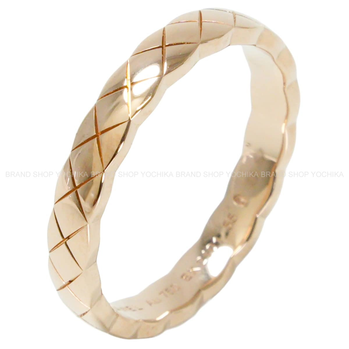 CHANEL ring COCO CRUSH Mini ModelBeige Gold K18BG #55 J11785[EXCELLENT][Authentic]