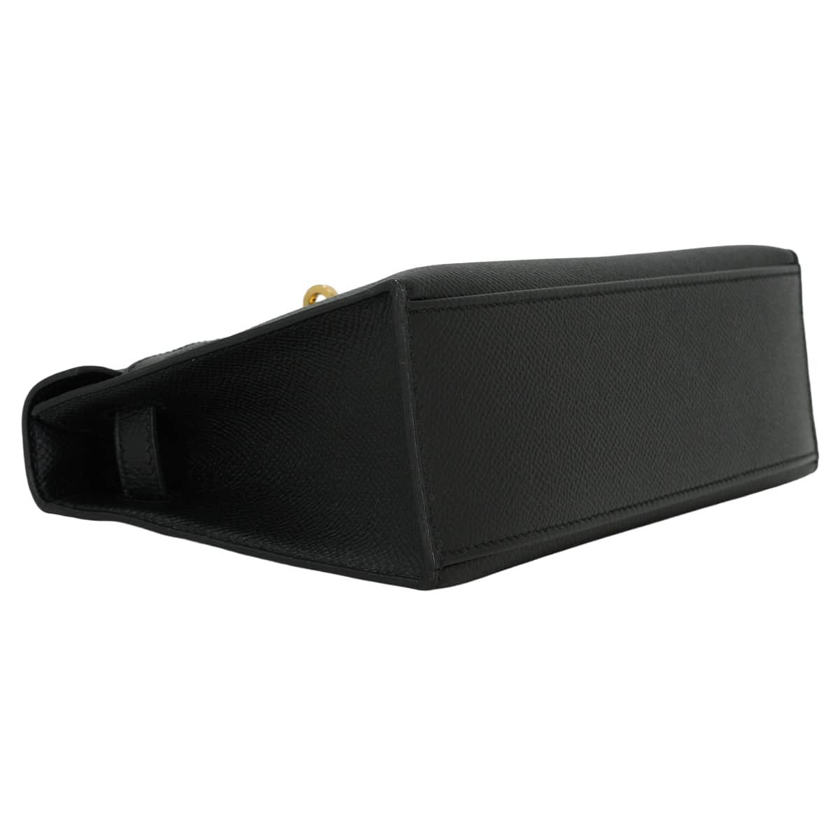 HERMES Handbag Pochette Kelly Noir (Black) Veau Epsom Gold HW Stamp A[EXCELLENT][Authentic]