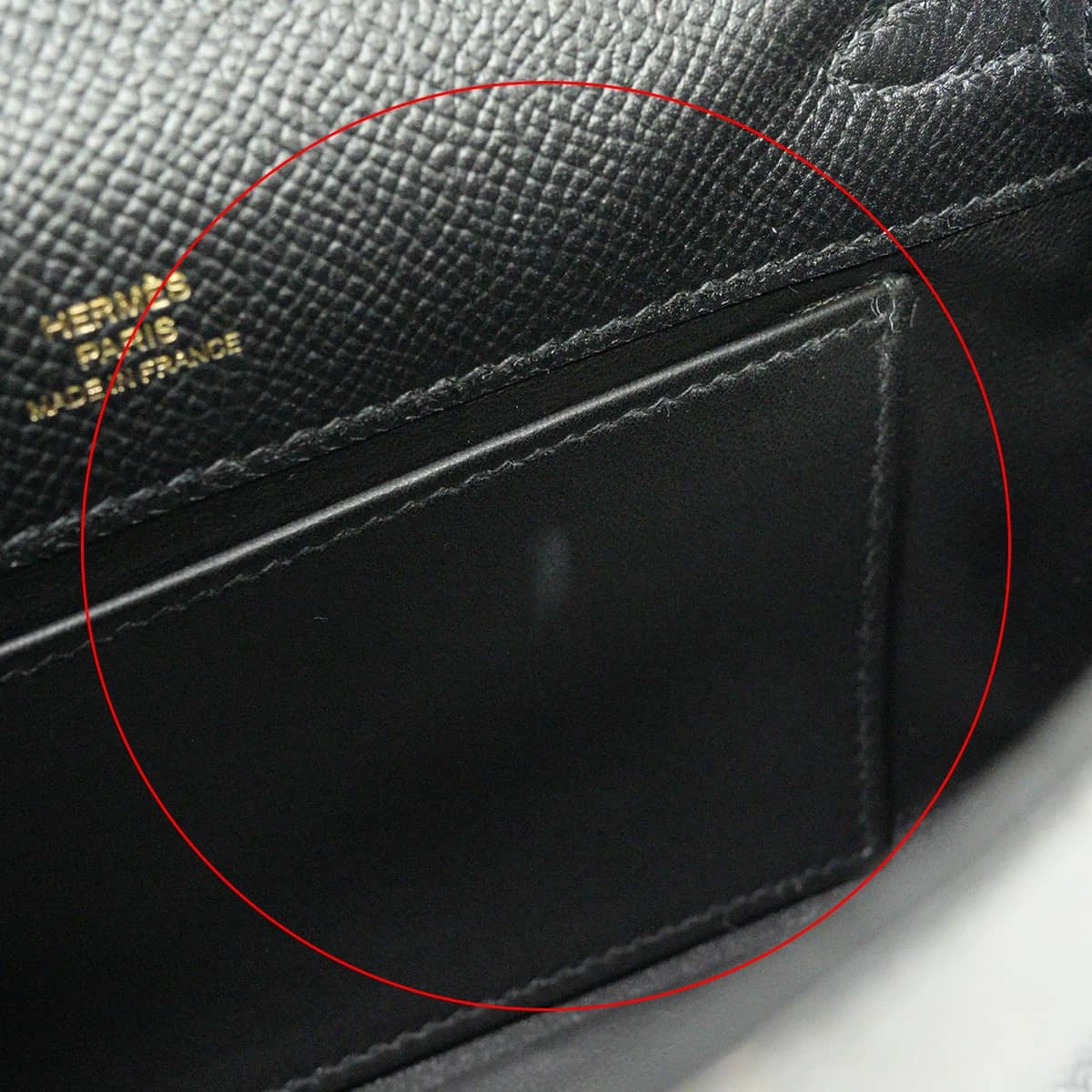 HERMES Handbag Pochette Kelly Noir (Black) Veau Epsom Gold HW Stamp A[EXCELLENT][Authentic]