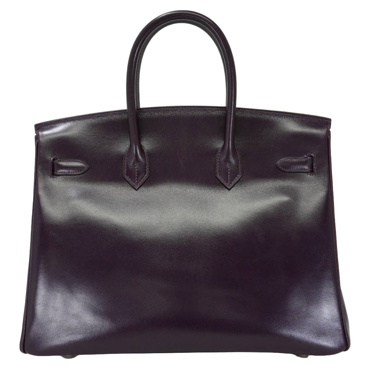 [Pre-loved] HERMES Handbag Birkin35 Raisin Box Calf Silver HW Stamp □F[LIKE NEW][Authentic]