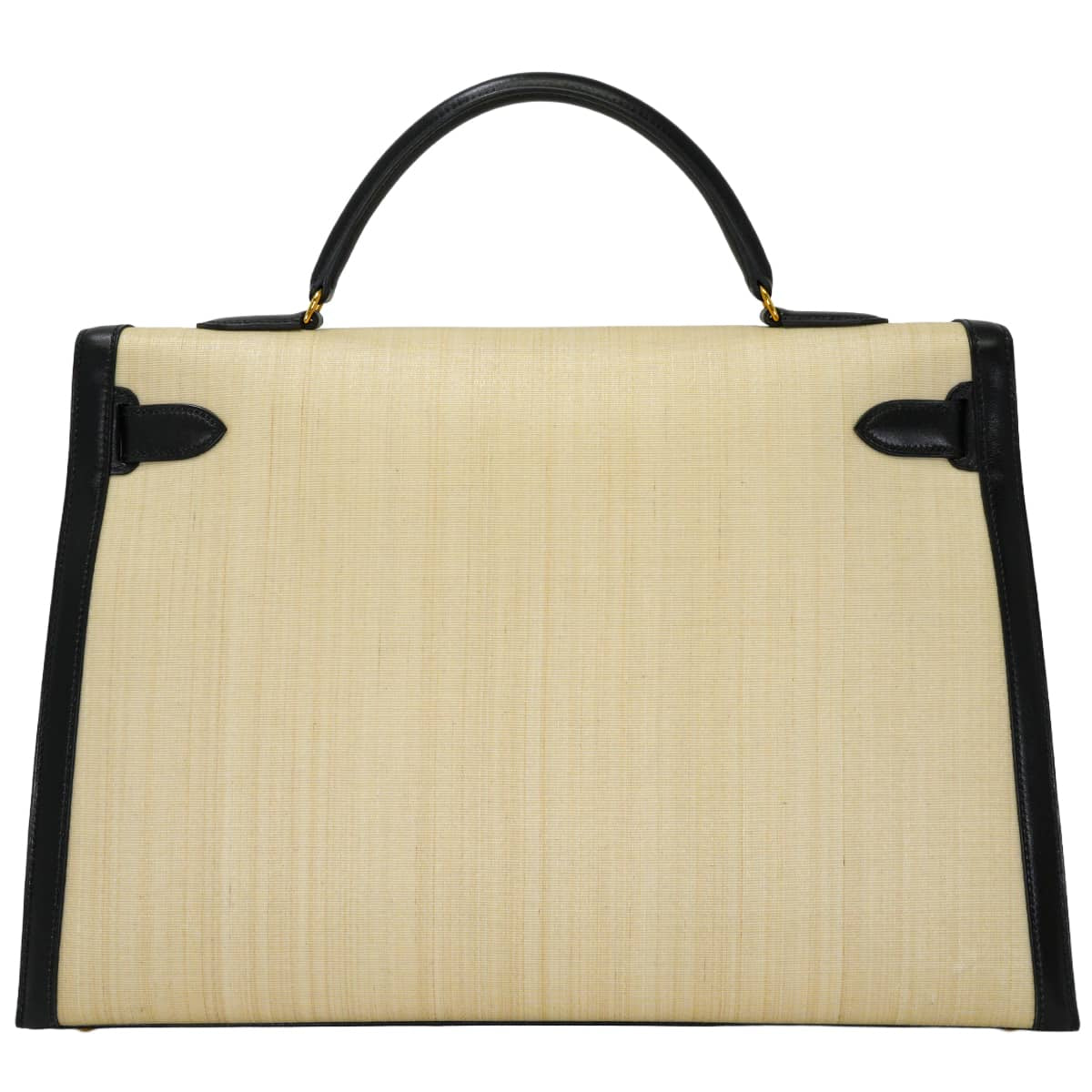 [Pre-loved] HERMES Handbag Kelly 40 Vintage Noir (Black) Clinoran(Crinoline)/Box Calf Gold HW Stamp □B[LIKE NEW][Authentic]