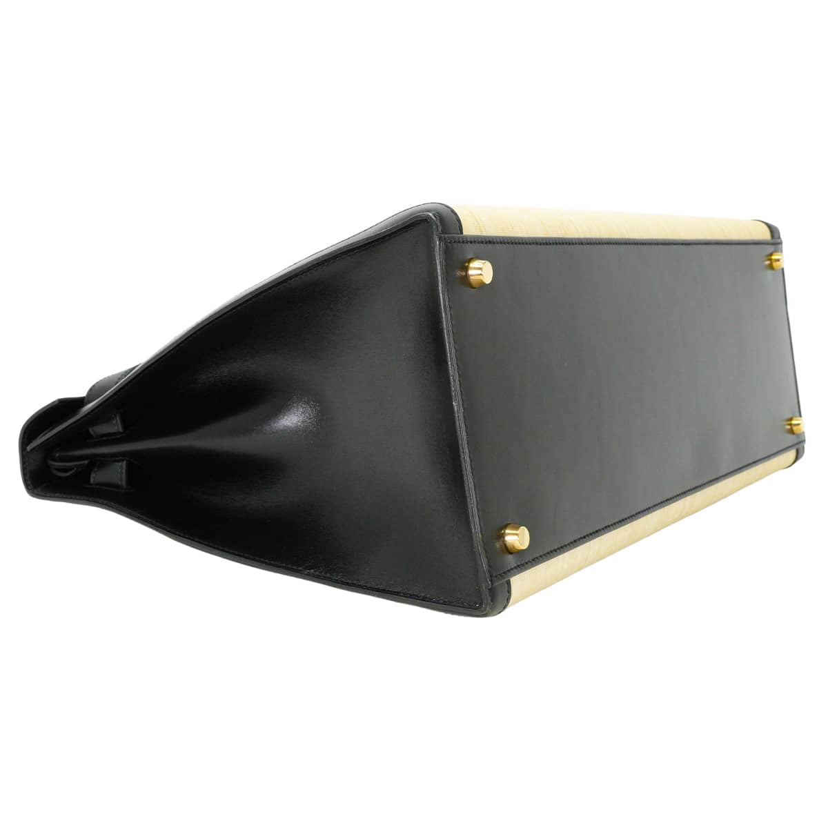 [Pre-loved] HERMES Handbag Kelly 40 Vintage Noir (Black) Clinoran(Crinoline)/Box Calf Gold HW Stamp □B[LIKE NEW][Authentic]
