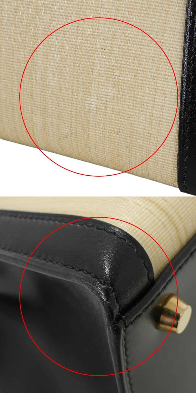[Pre-loved] HERMES Handbag Kelly 40 Vintage Noir (Black) Clinoran(Crinoline)/Box Calf Gold HW Stamp □B[LIKE NEW][Authentic]