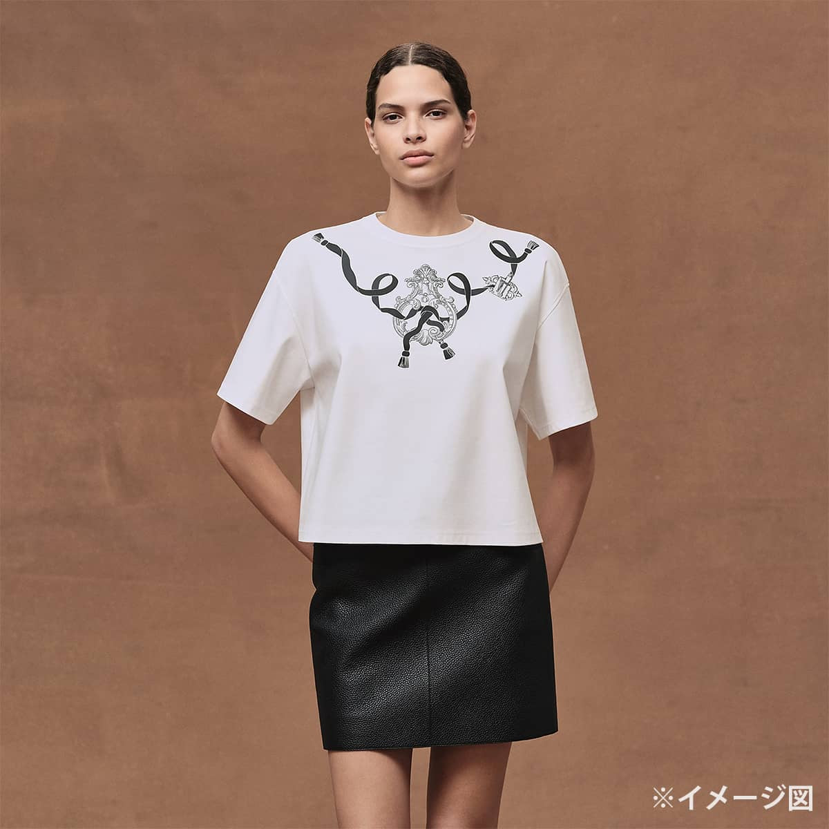 2026SS HERMES Short sleeve t shirt Cartouche Boxy fit Blanc (White) Cotton100% #38 6E4638DC[BRAND NEW][Authentic]