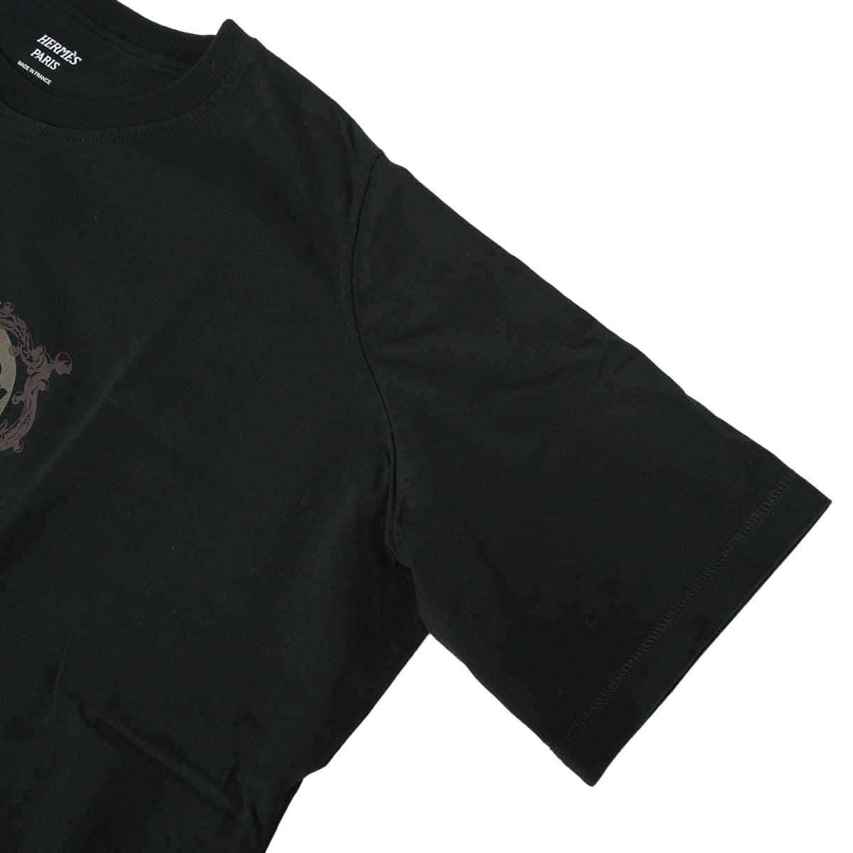2025-26AW HERMES Short sleeve t shirt Cartouche Les Cles Noir (Black) Cotton100% #38 5E4624DA[EXCELLENT][Authentic]