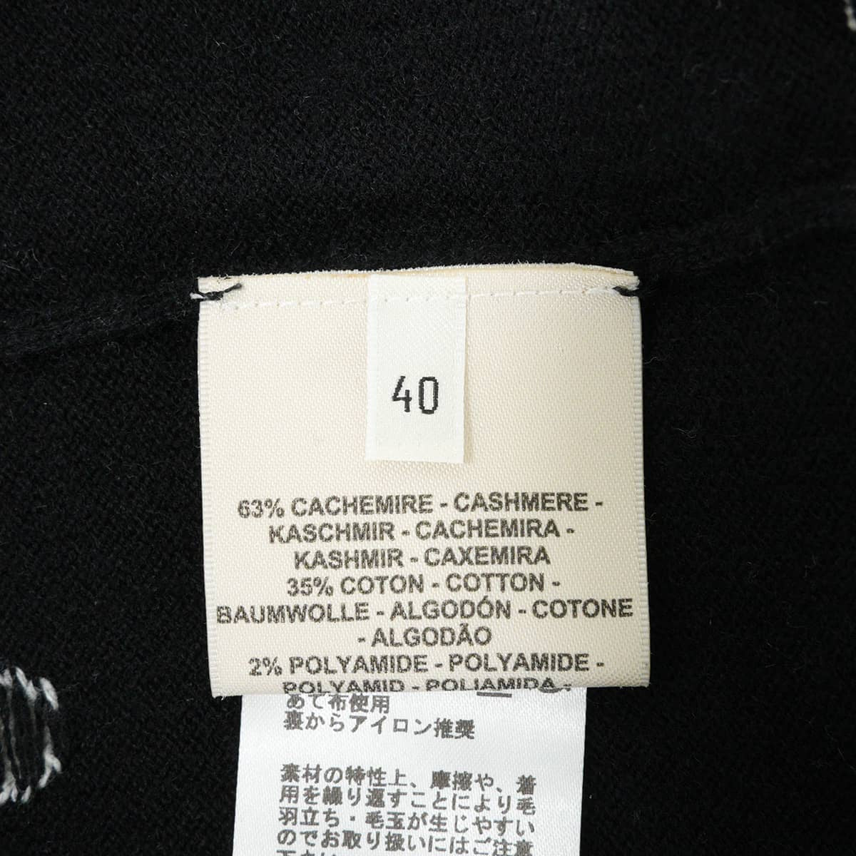 [Pre-loved] HERMES Knit short-sleeved Brides de Gala Noir (Black) Cashmere/Cotton/Nylon #40 3E2623D8[LIKE NEW][Authentic]