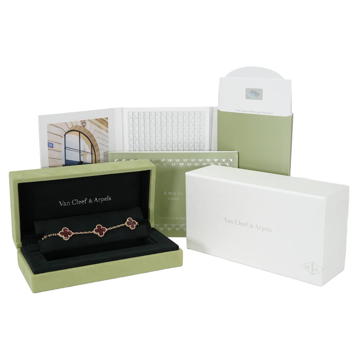2026AW Van Cleef & Arpels bracelet Vintage Alhambra 5 motifs Pink K18YG/Enamel VCARPQZI00[BRAND NEW][Authentic]
