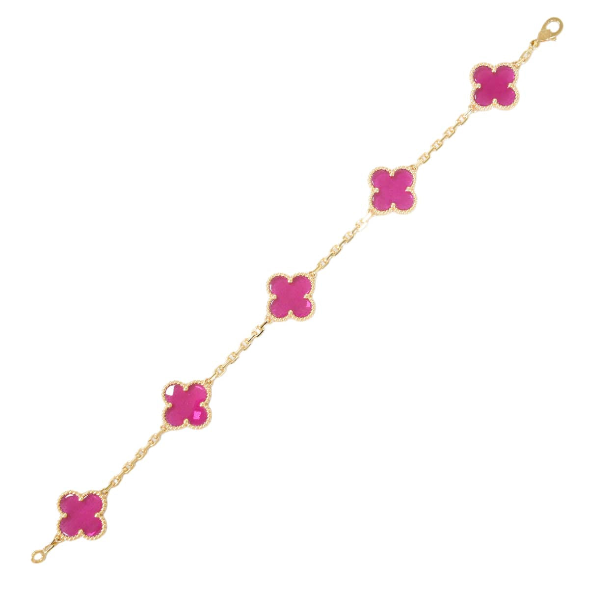 2026AW Van Cleef & Arpels bracelet Vintage Alhambra 5 motifs Pink K18YG/Enamel VCARPQZI00[BRAND NEW][Authentic]