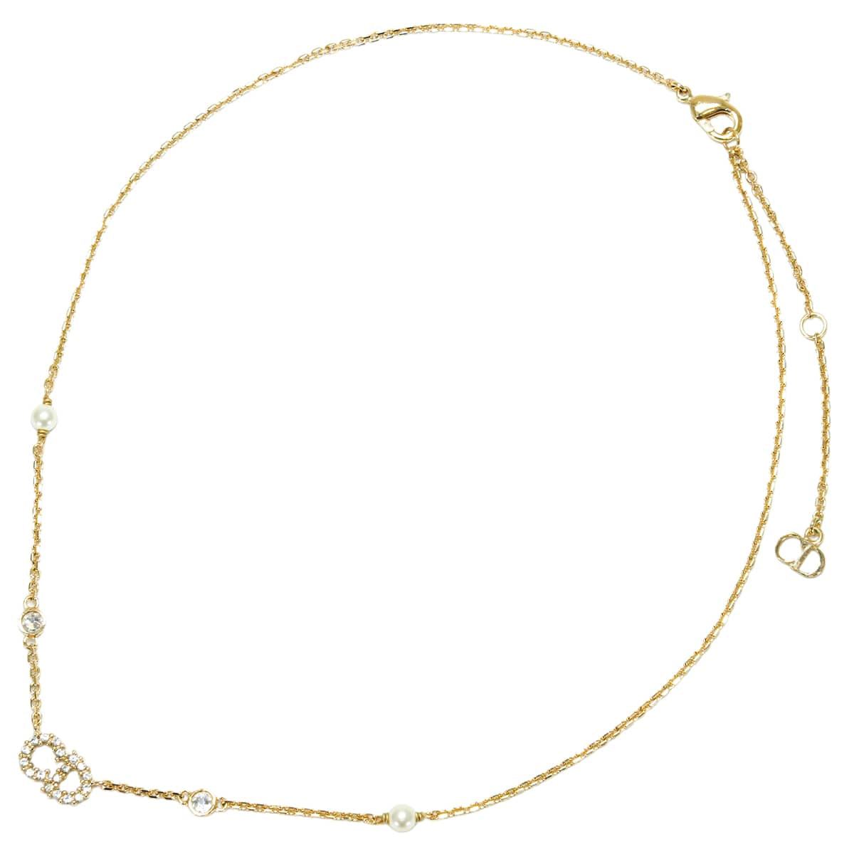 [Pre-loved] Dior necklace Clair D Lune Gold Gold tone metal / resin pearl / crystal Gold HW N1033CDLCY[LIKE NEW][Authentic]