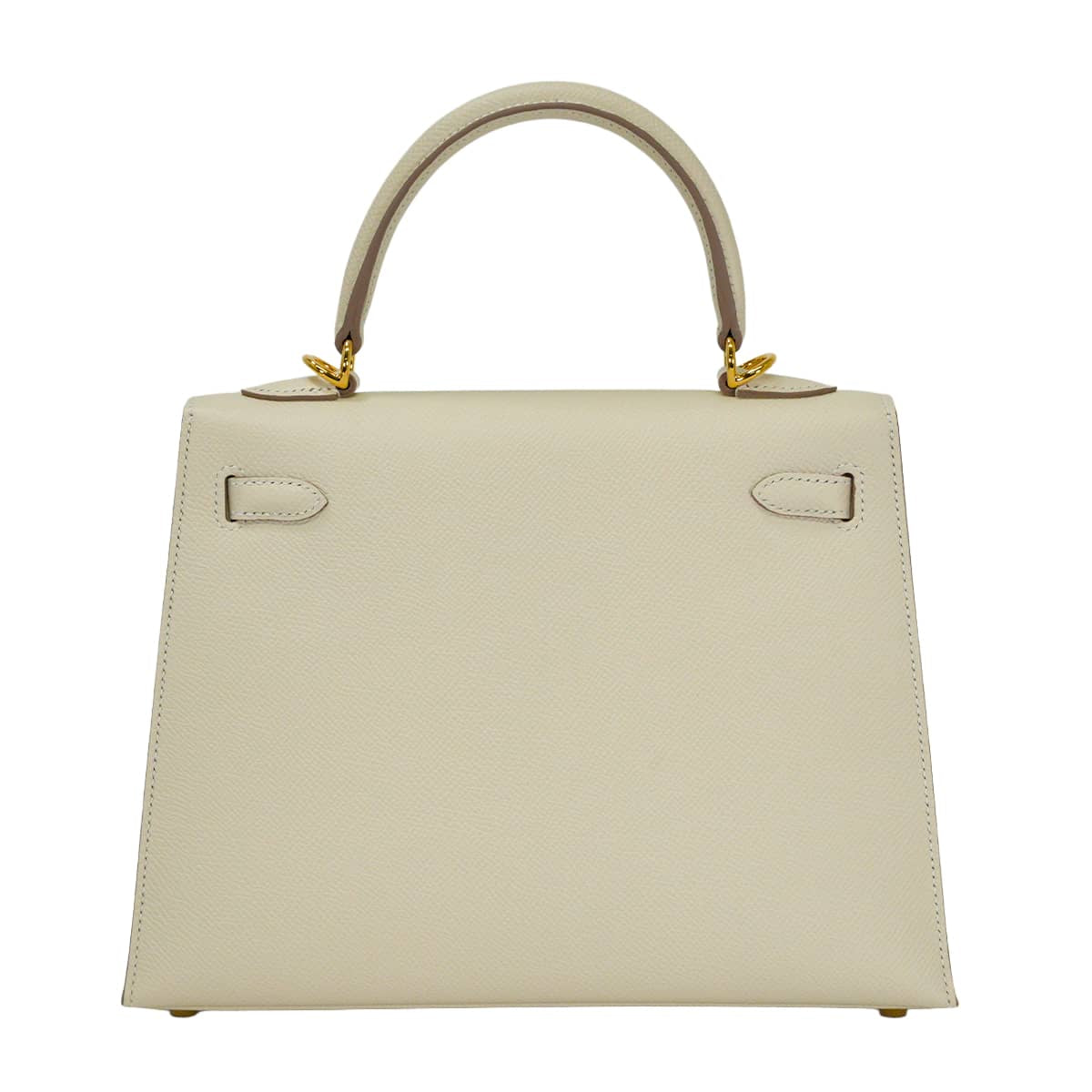 HERMES Shoulder bag Kelly25 Sellier Craie Veau Epsom Gold HW Stamp W[EXCELLENT][Authentic]