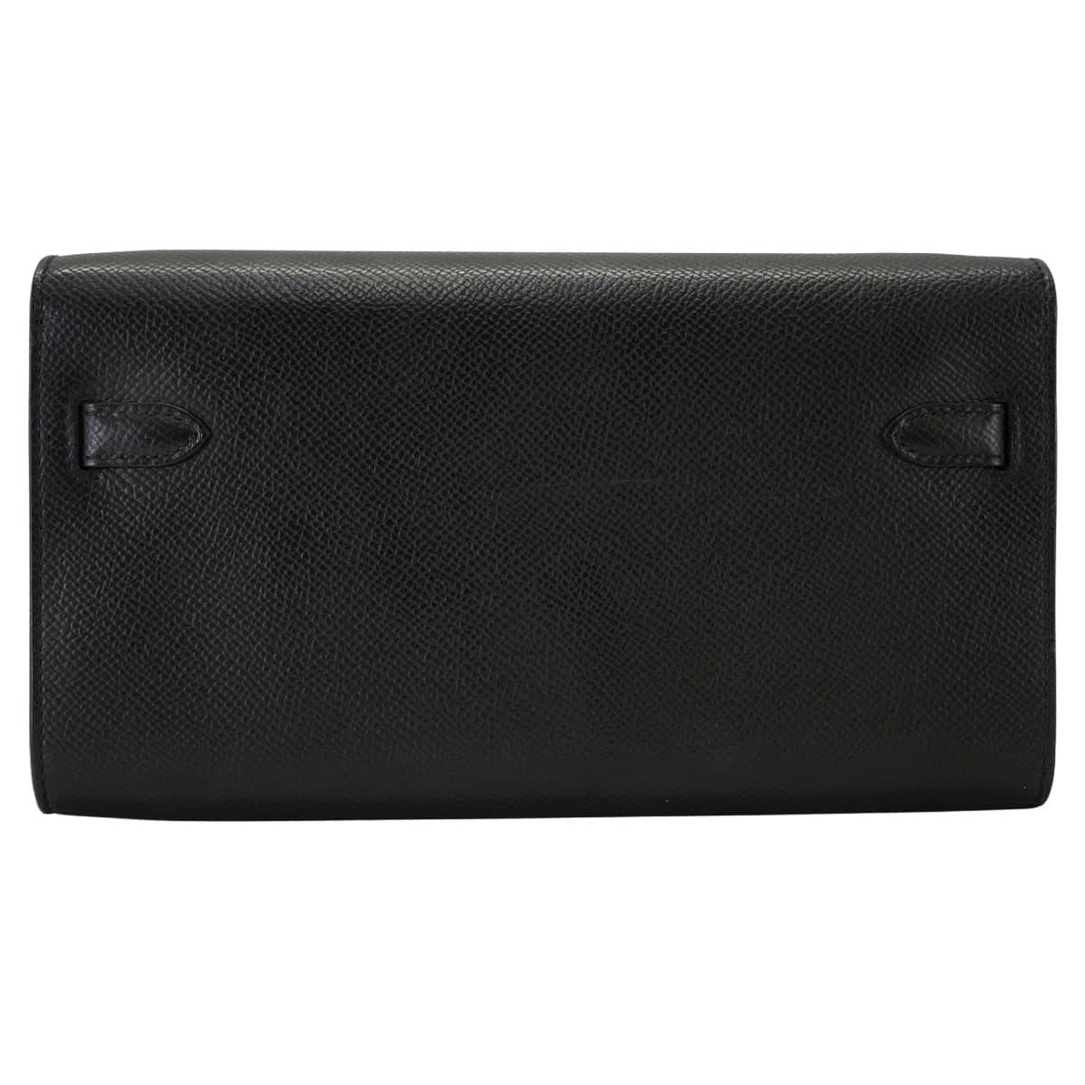 [Pre-loved] HERMES long wallet Kelly Wallet Long To Go Noir (Black) Veau Epsom Gold HW Stamp W[LIKE NEW][Authentic]