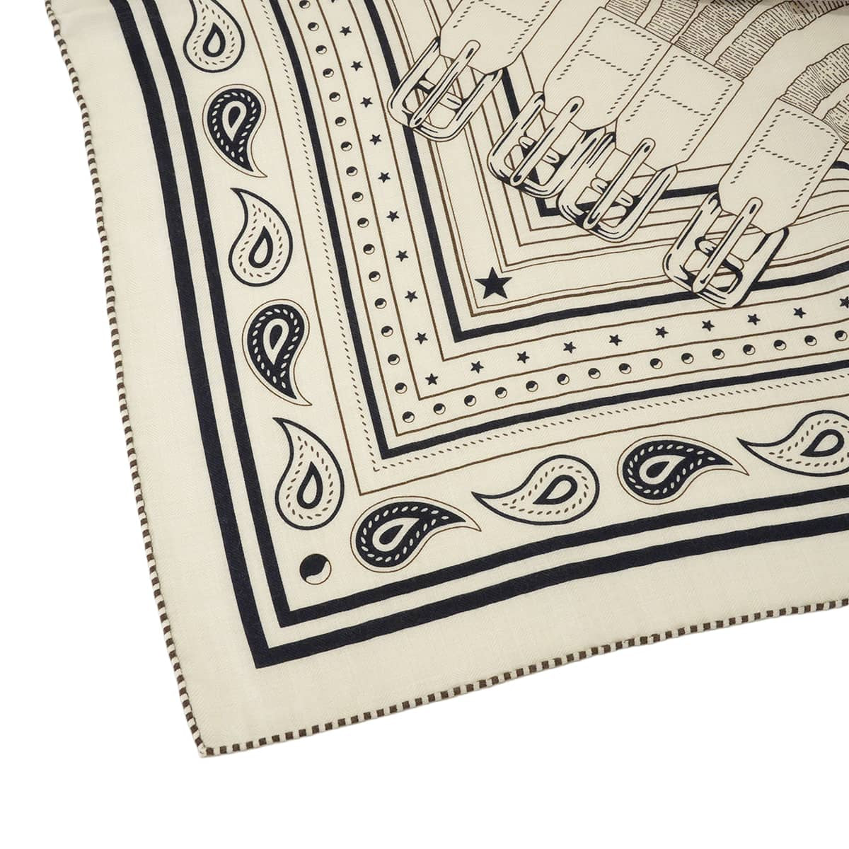 2026SS HERMES scarf Carre 140 Geant Mors a Jouets Bandana Giant scarf Blanc (White)/Blue Marine/Ebene Cashmere/Silk H244354S[EXCELLENT][Authentic]