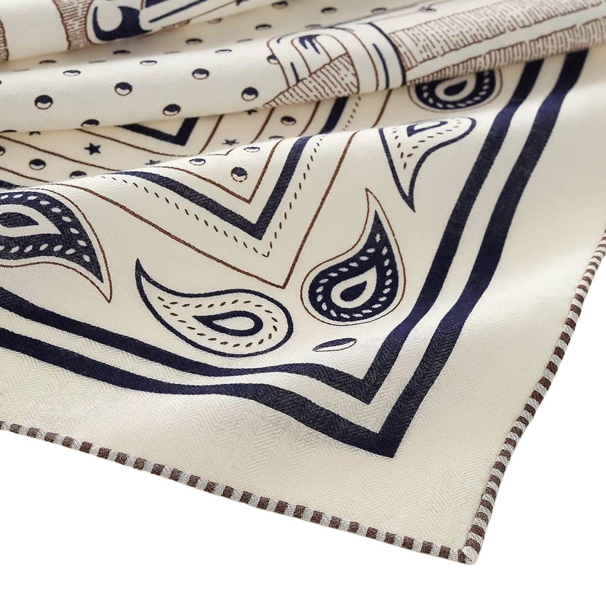 2026SS HERMES scarf Carre 140 Geant Mors a Jouets Bandana Giant scarf Blanc (White)/Blue Marine/Ebene Cashmere/Silk H244354S[EXCELLENT][Authentic]